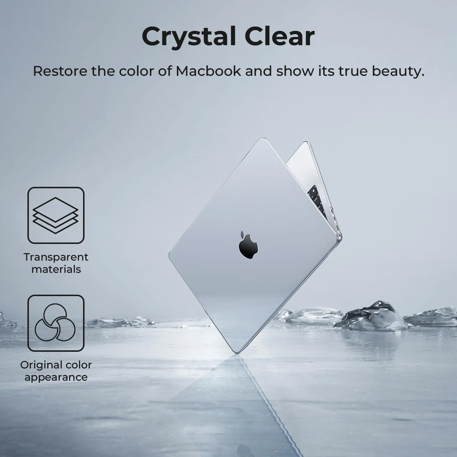 Custodia MacBook Air M4 13,6" M5 M3 M2 2026 2025 2024 2022 Cover Rigida Protezione PC Cristallo Trasparente