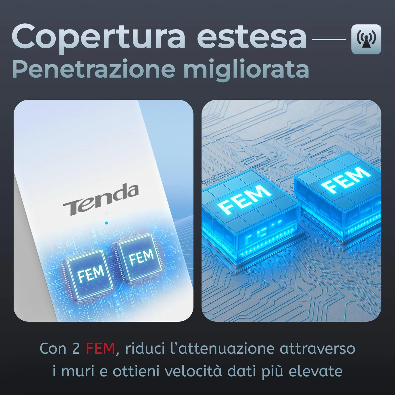 Tenda Ripetitore WiFi AC1200, Amplificatore Dual Band con Porta Ethernet, WiFi Extender e Access Point, Copertura fino a 150 m², Indicatore LED, WPS, Controllo da App(A18)