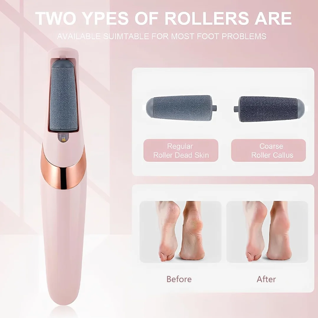 Tomdesk Pedicure Elettrico Professionale Ricaricabile per Talloni, 2 Velocità LED, Cura Piedi