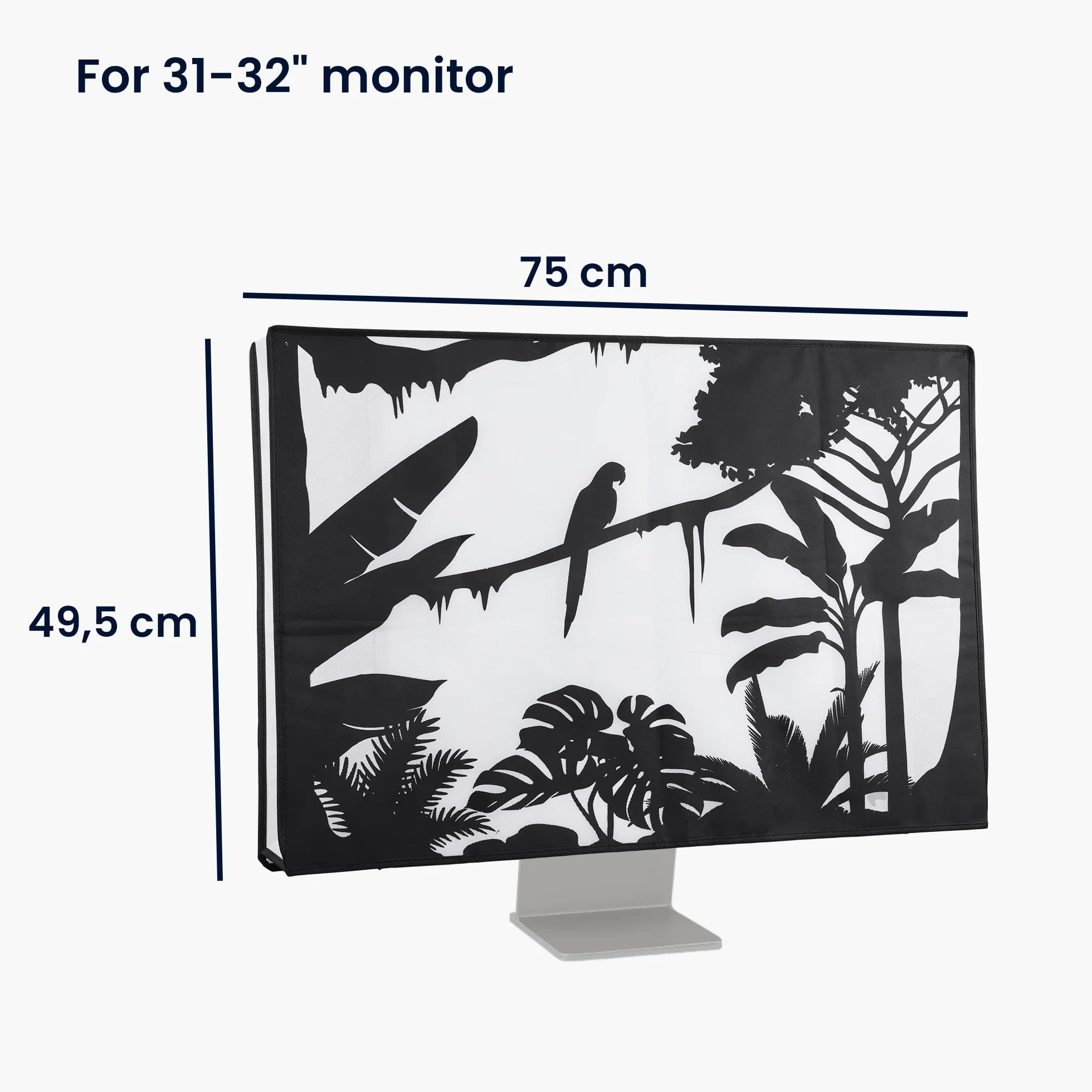 kwmobile 31-32" monitor Cover - Protezione Monitor PC Antipolvere Schermo Computer - Custodia Protettiva Relax nella Giungla