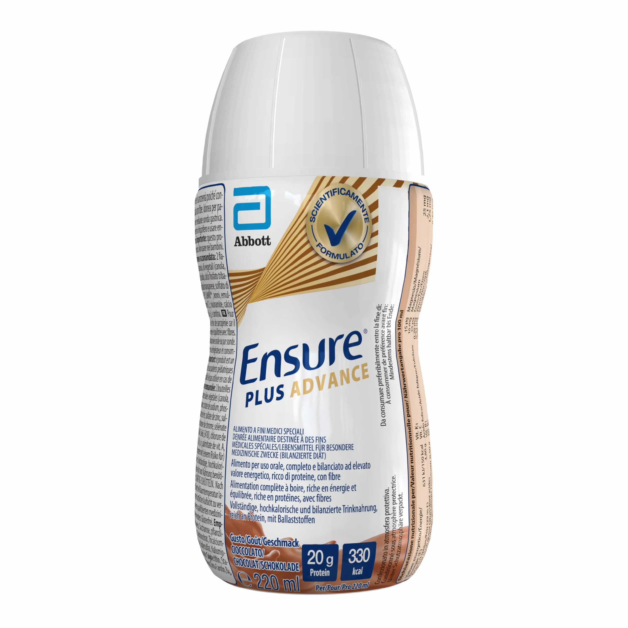 Ensure Plus Advance Supplemento Nutrizionale Ipercalorico Iperproteico 4x220ml Gusto Cioccolato