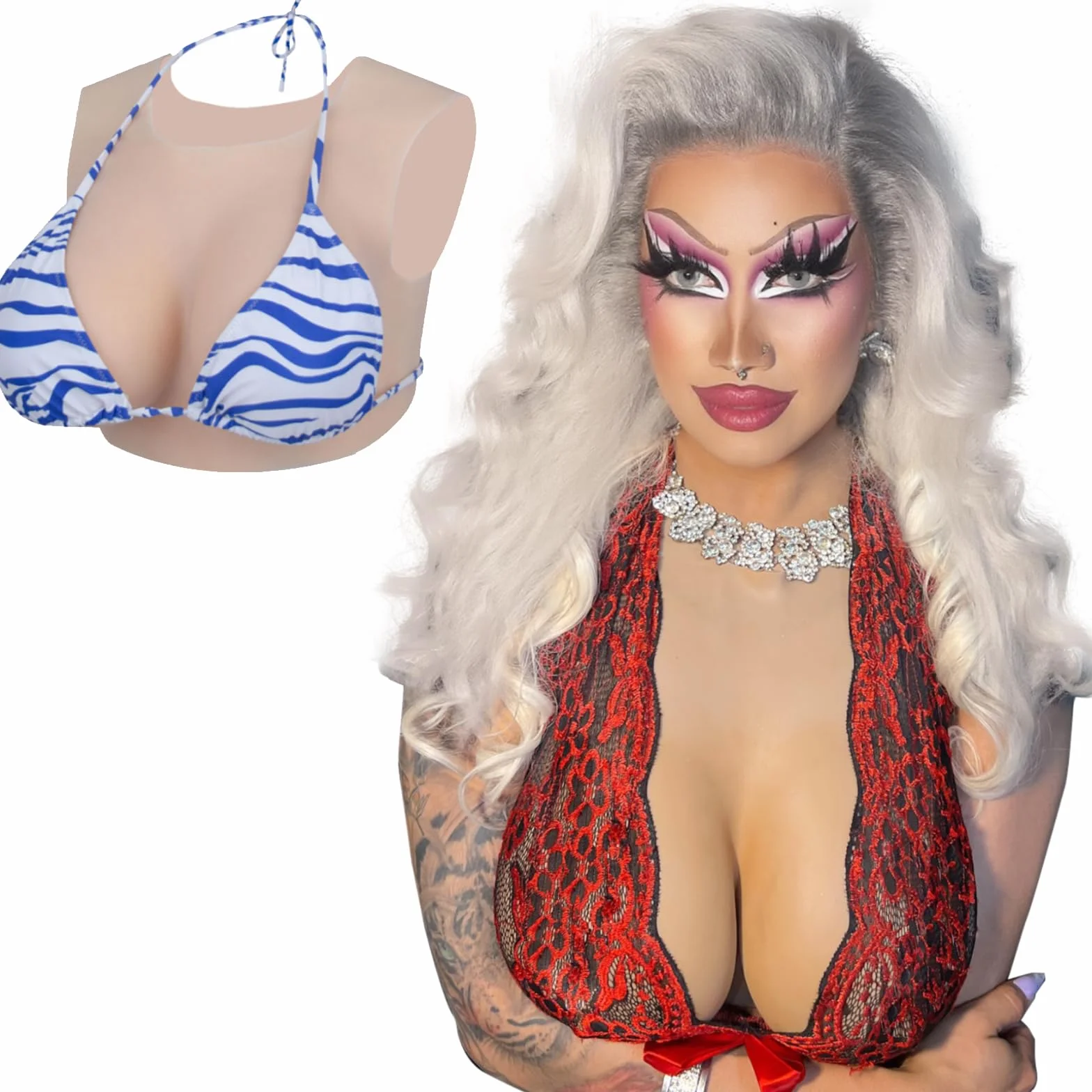 Seno Silicone Pettorale Forme di Seni Falsi Coppa C-G Crossdresser Cosplay