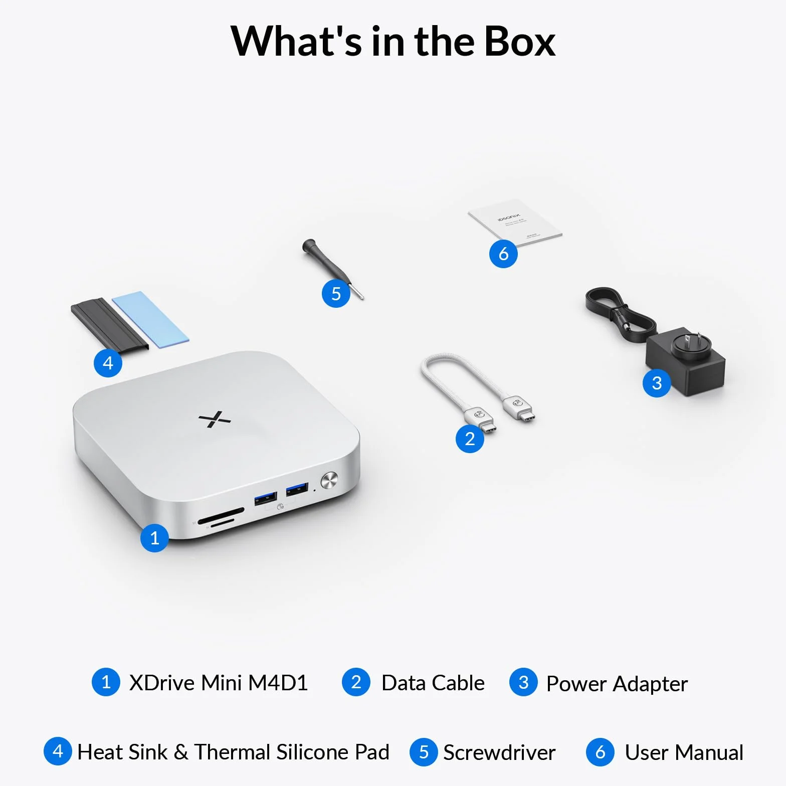 iDsonix Dock Mac mini M4 con alloggiamento SSD M.2 NVMe/SATA, 2 x USB-A 10 Gbps, 2 x USB-A 5 Gbps, slot per schede TF/SD, connettore audio da 3,5 mm, docking station per Mac mini M4/M4 Pro - M4D1