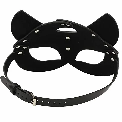Frusta in pelle maschera mezza faccia accessori giochi costume uomo donna