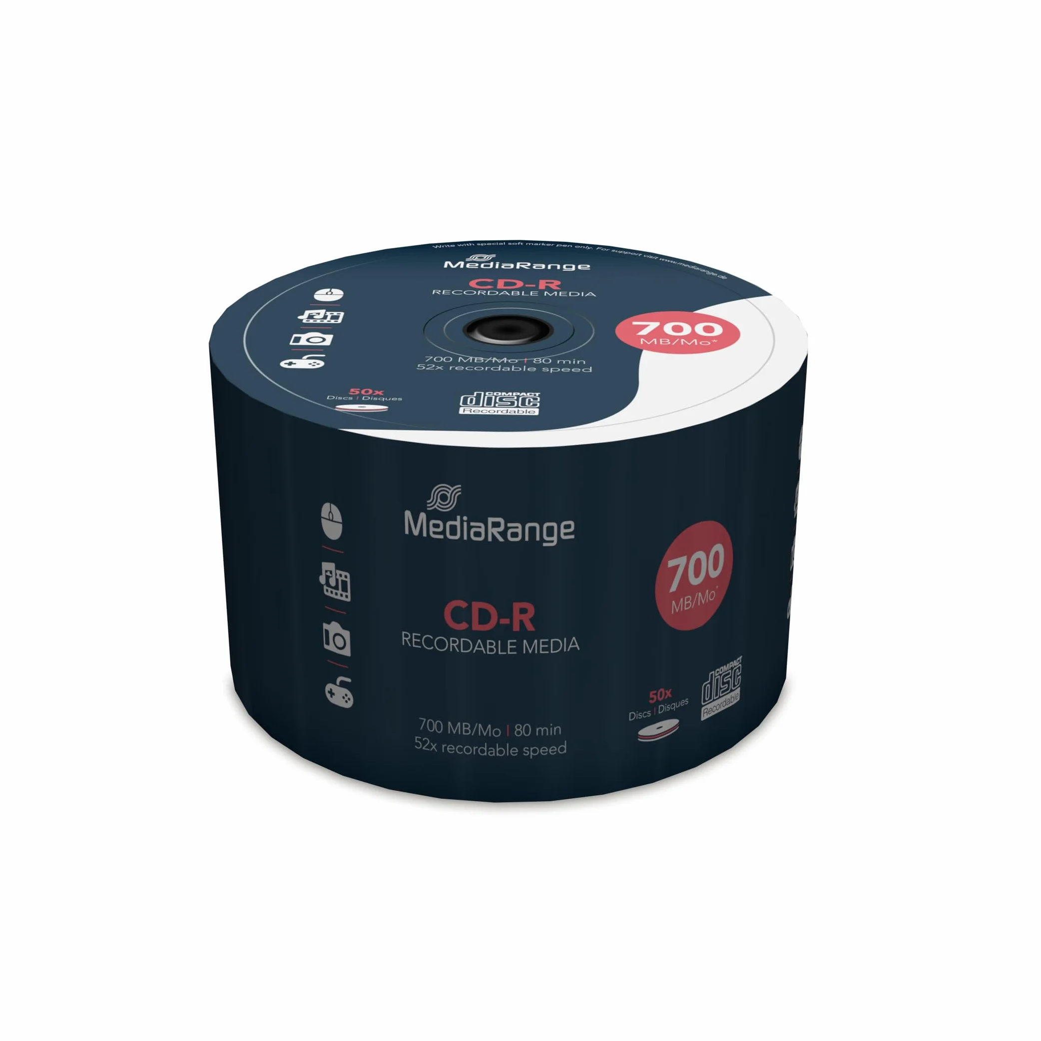 MediaRange MR207 Confezione CDR80, Argento