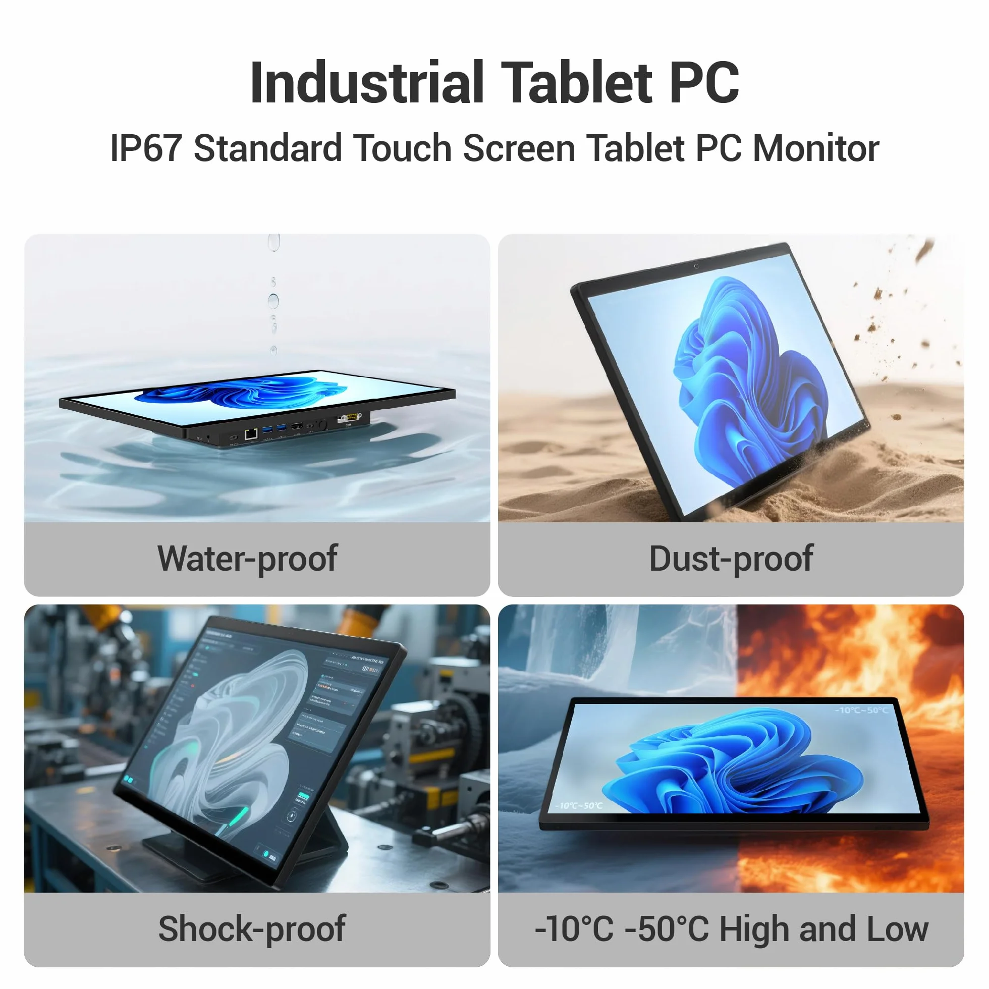 Industrie Panel PC 15.6 Pollici Touchscreen Fanless All in One Win11 Pro N5095 8GB RAM 128GB ROM 1920x1080 IPS 4xUSB3.0 2xRS232 Type-C HDMI LAN