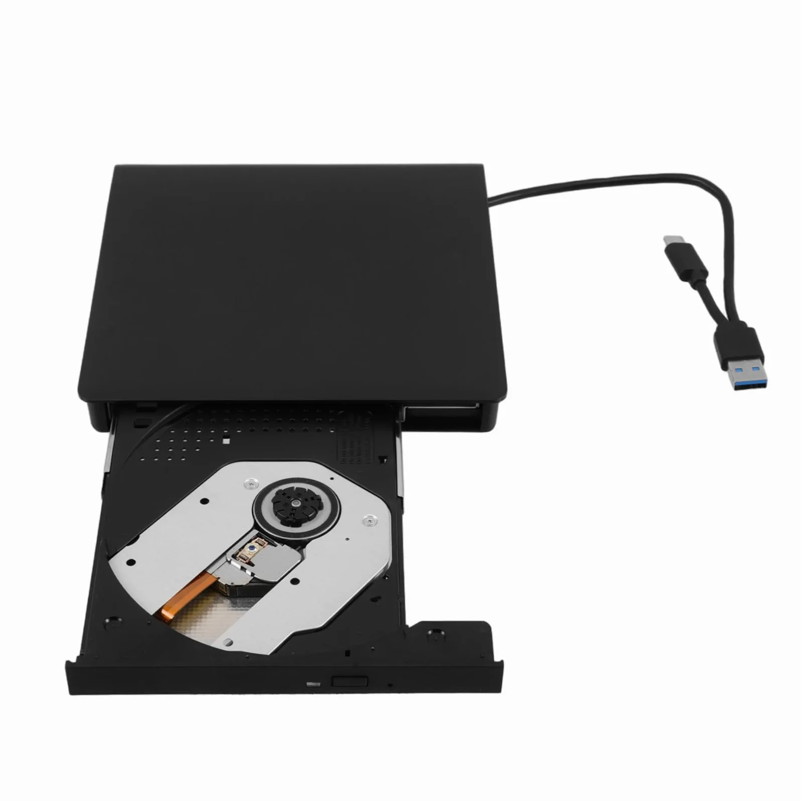 Holibanna Registratore con unità ottica lettore CD unità dvd USB esterna lettore dvd esterno per laptop unità disco esterna per laptop unità disco USB Disc drive Metallo Black