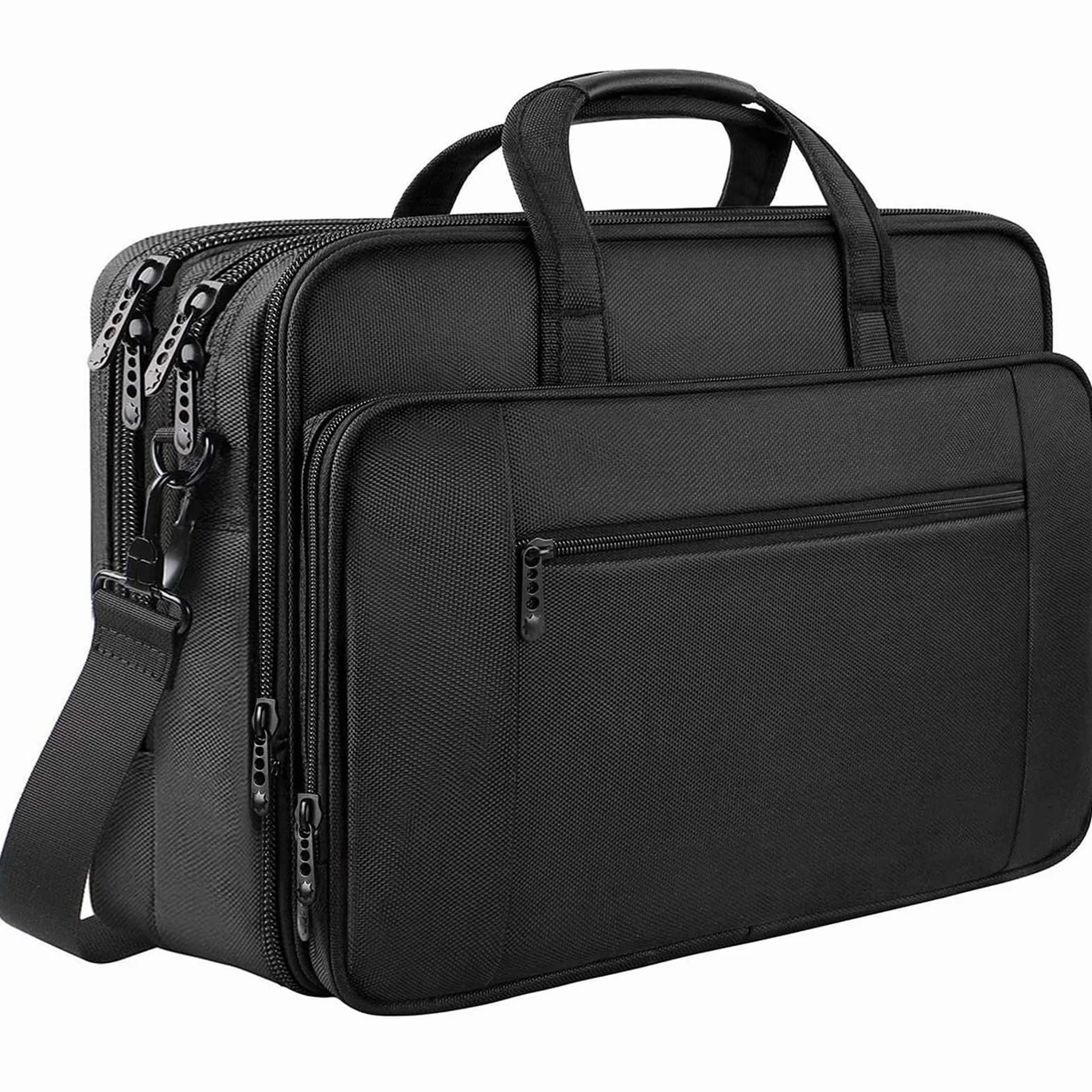Borsa per laptop 17 pollici, valigetta da lavoro grande per uomo donna borsa a tracolla impermeabile borsa a tracolla, borsa per computer multifunzione espandibile per laptop tablet notebook, nero