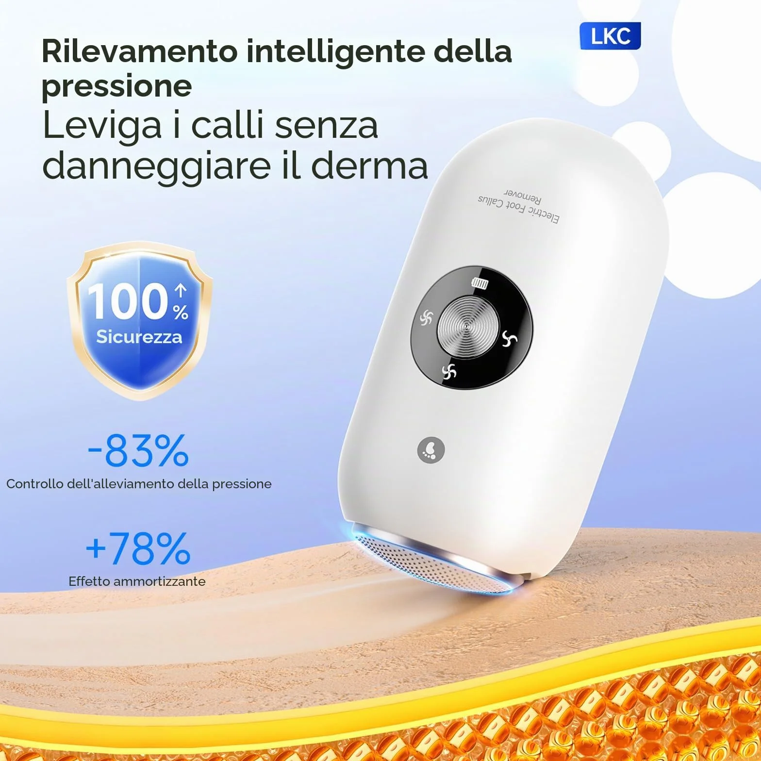 TOPCHANCES Pedicure Elettrico Professionale 2 in 1 Rimozione Calli Piedi 3 Velocità Impermeabile