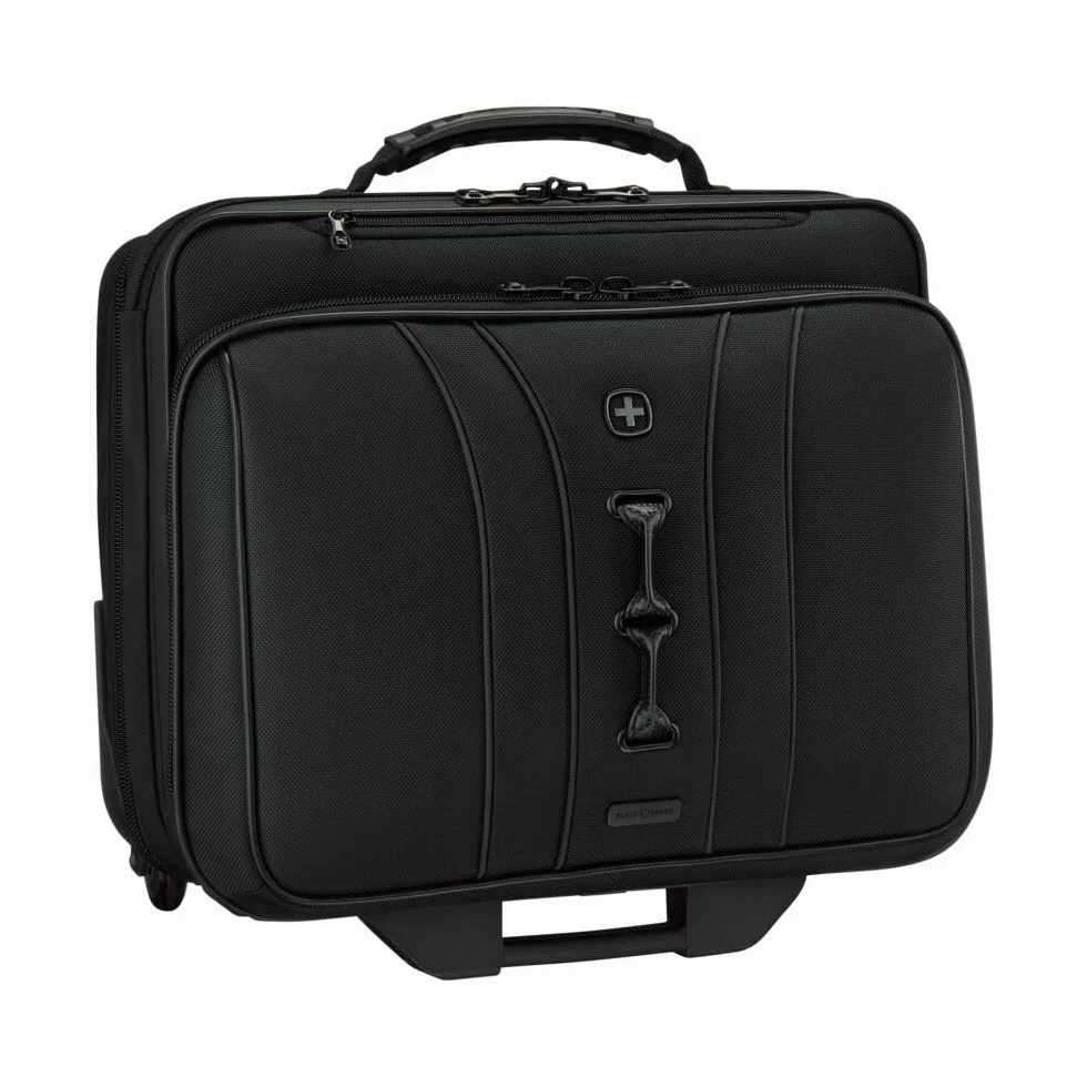 WENGER Legacy Black Series Cartella con Ruote, Borsa Trolley Porta PC, Notebook 15,6”, 29 l, Ufficio Lavoro Università Scuola, Nero, 653631