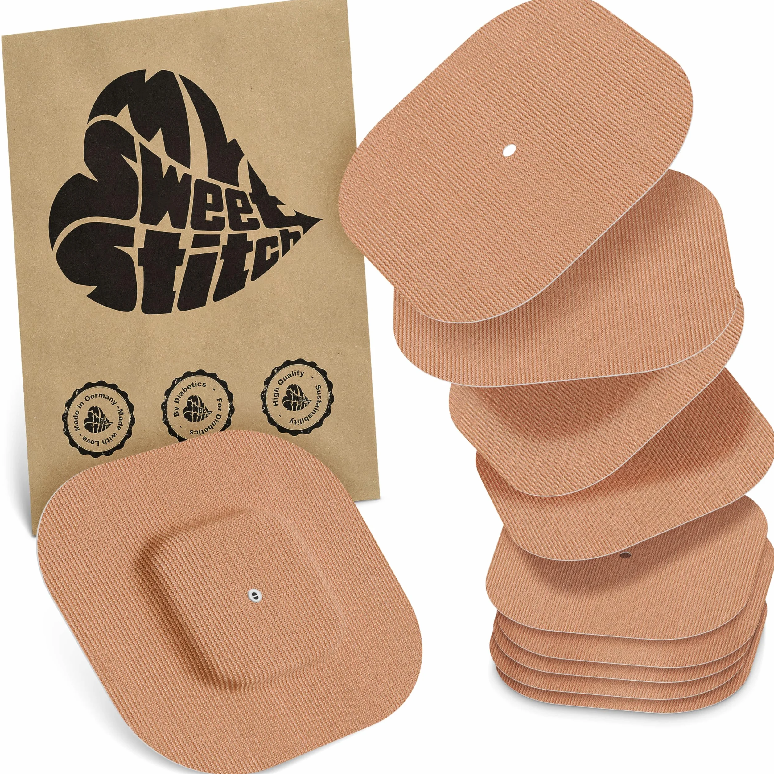 MySweetStitch Cerotto Simplera quadrato overpatch 70 mm impermeabile traspirante Beige 10 pezzi
