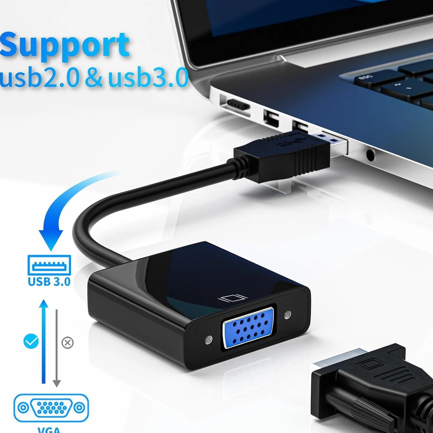 Adattatore da USB 3.0/2.0 a VGA multi-display convertitore video per PC laptop Windows
