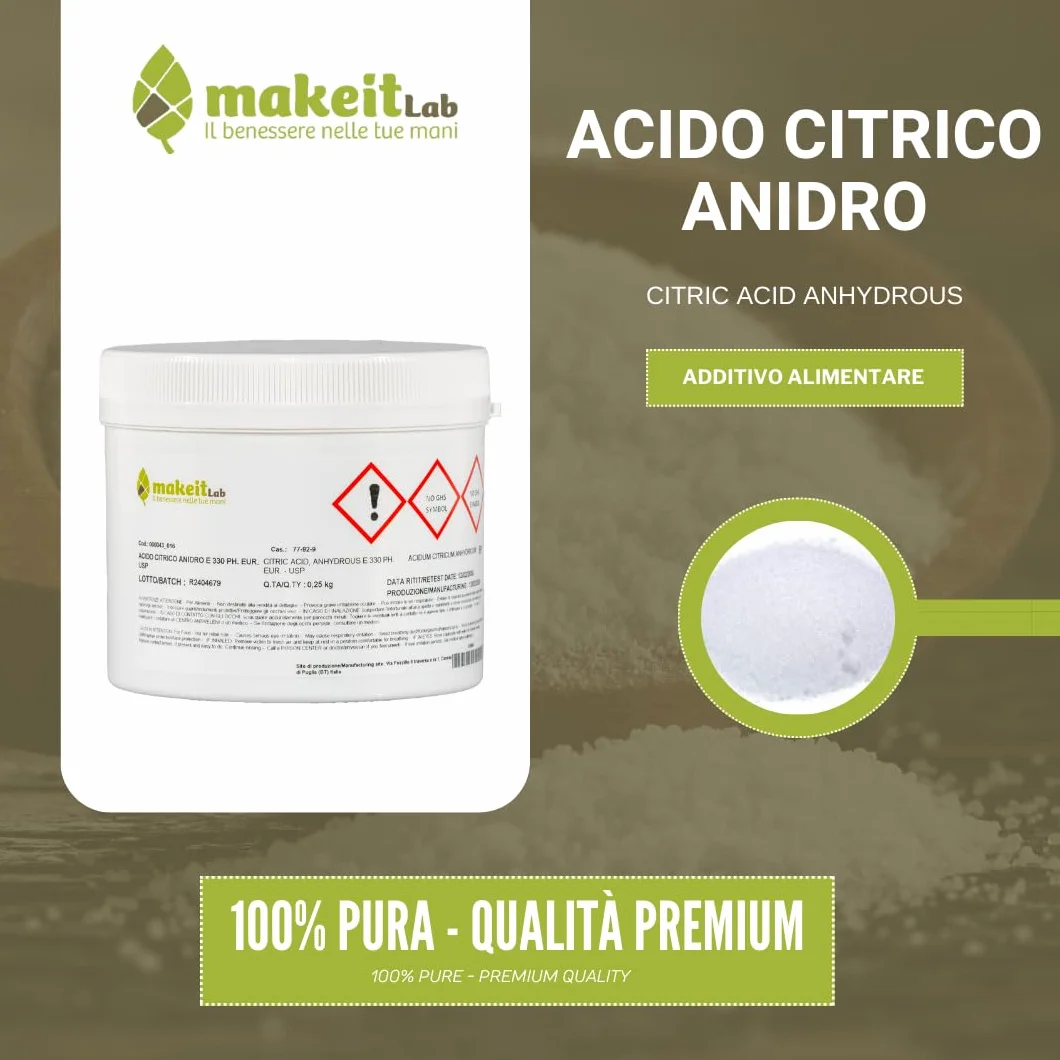 Acido Citrico Anidro E330 Grado Alimentare 250 g