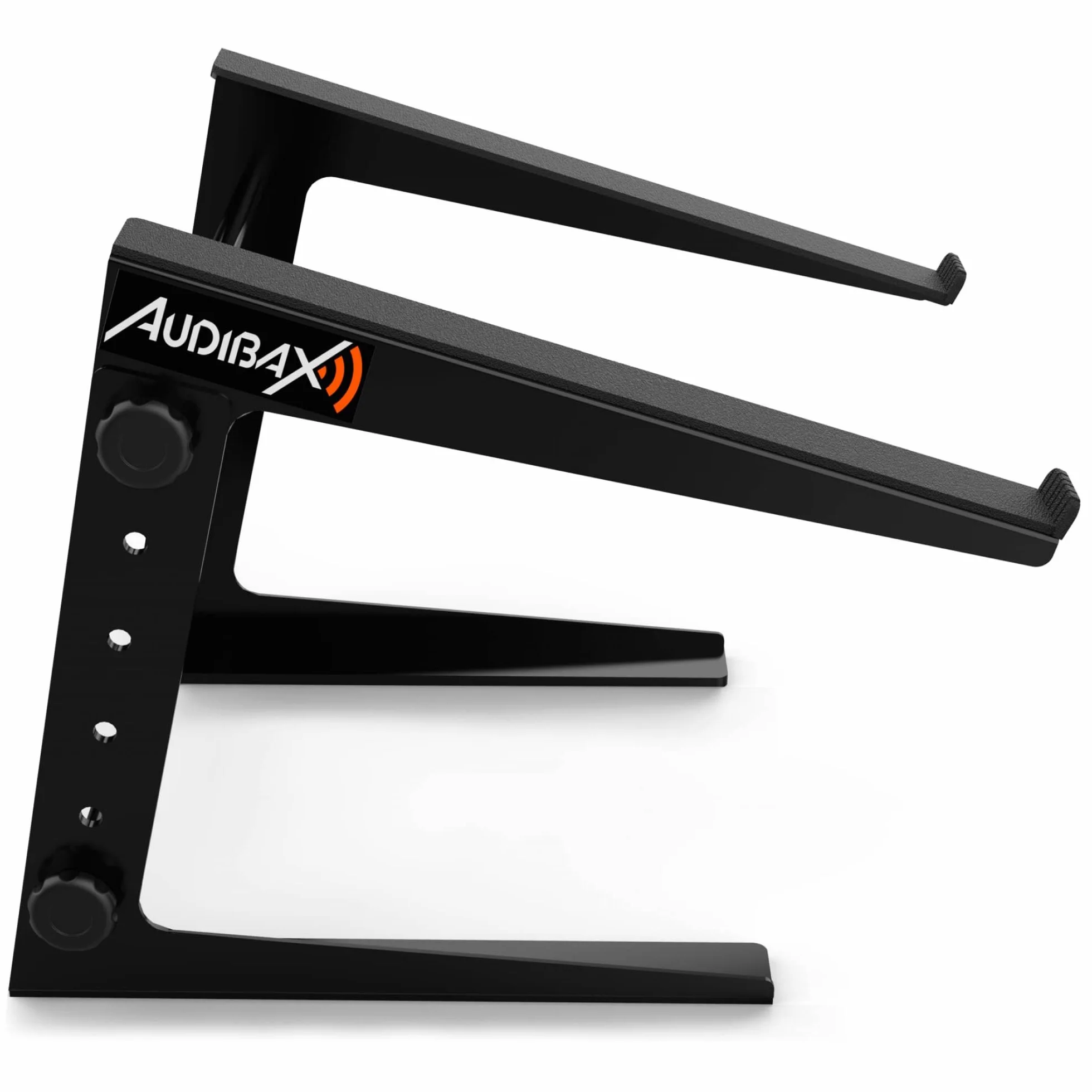 Audibax TOP-5 - Supporto per Laptop - Supporto per Computer per Cabina o Studio DJ - Altezza Regolabile da 16,5 a 25,5 cm - Copertura Inclusa - Supporto Pieghevole per Laptop per DJ - In Acciaio