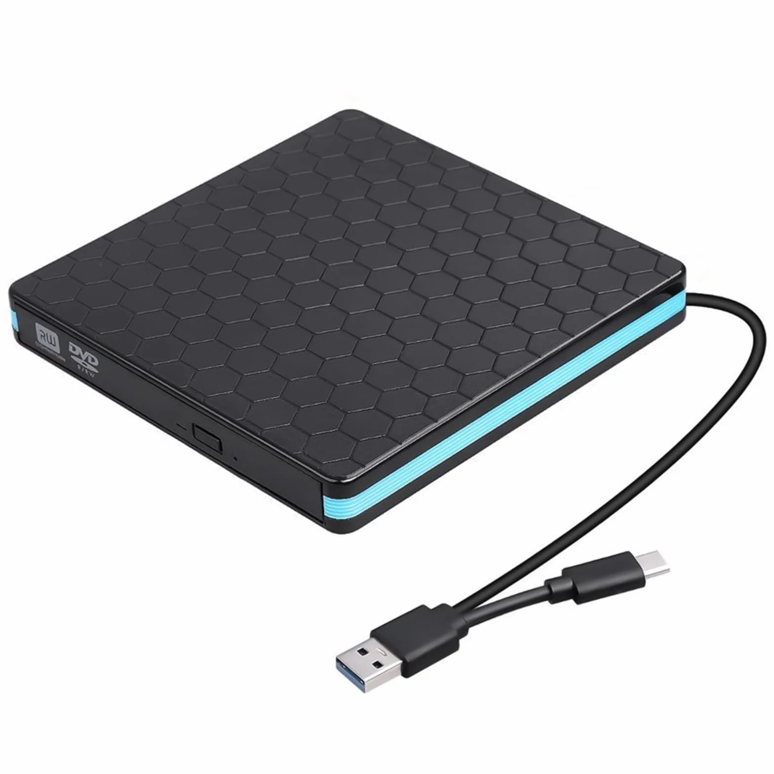 Masterizzatore DVD Esterno, Lettore CD Esterno per PC Portatile Unità Esterna USB 3.0 DVD-R CD-RW Drive Dispositivo Ultra Slim Per Laptop Windows 98/ME/ 2000/XP/Vista/7/8/10/11 Mac Linux