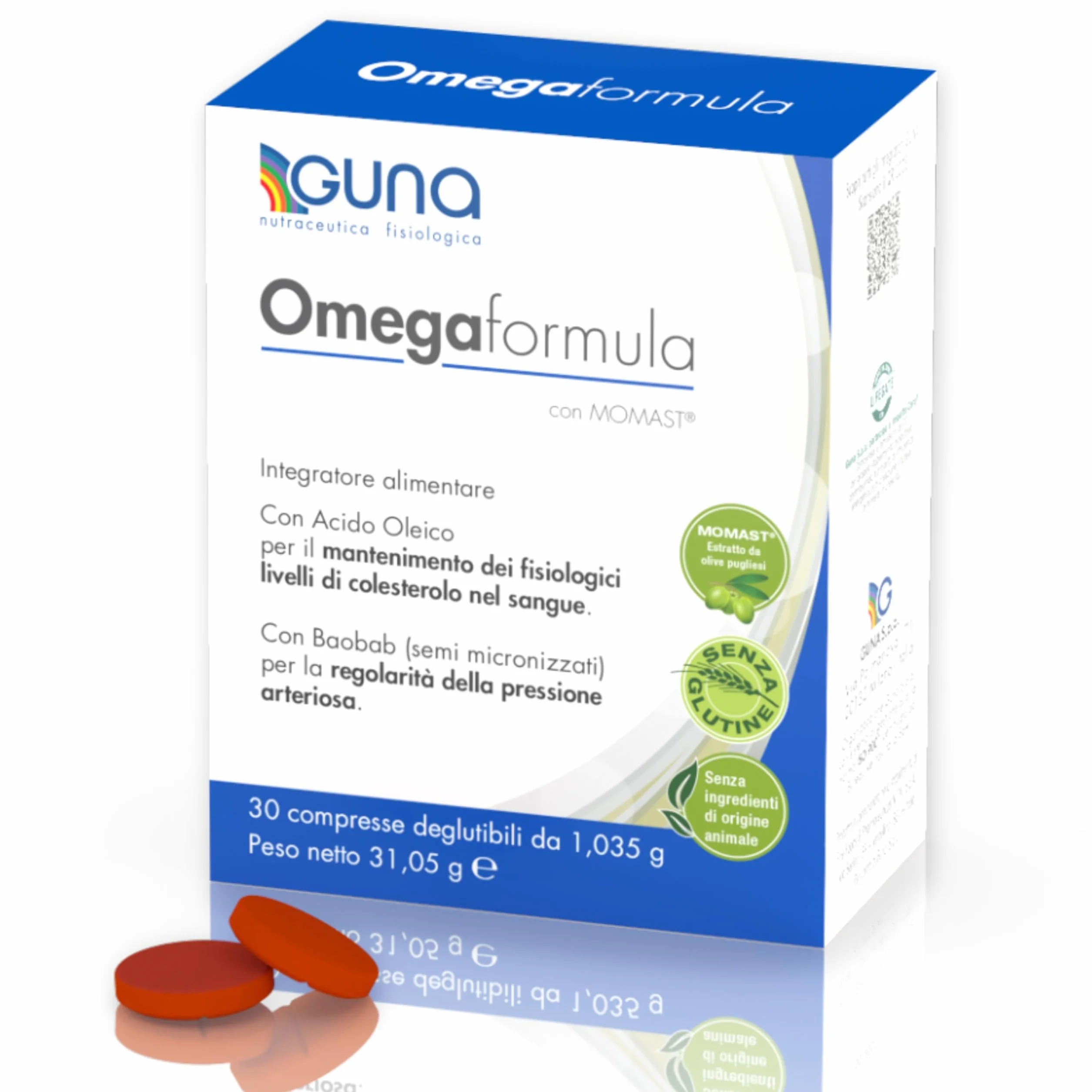 GUNA Omegaformula Nuova Formula Integratore Colesterolo e Cuore 30 Compresse