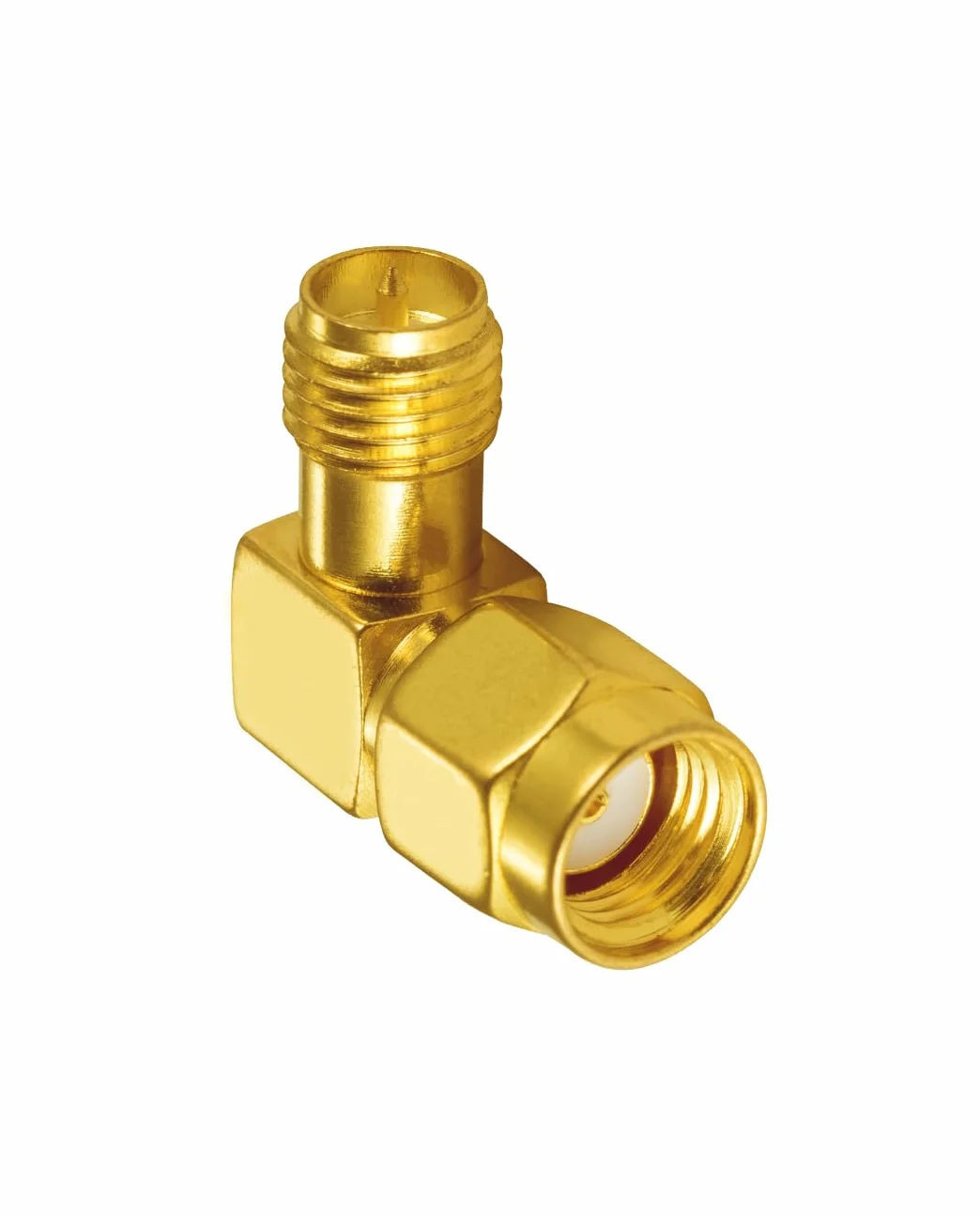 Vecys Wifi Antennenadapter RP-SMA Adapter Stecker zu Buchse Rechtwinkliger 90 Grad RF Koaxial Koax Adapter Vergoldet für Wifi Antenne Router PCI Karte Drahtloses WLAN Netzwerk (2 Stück)