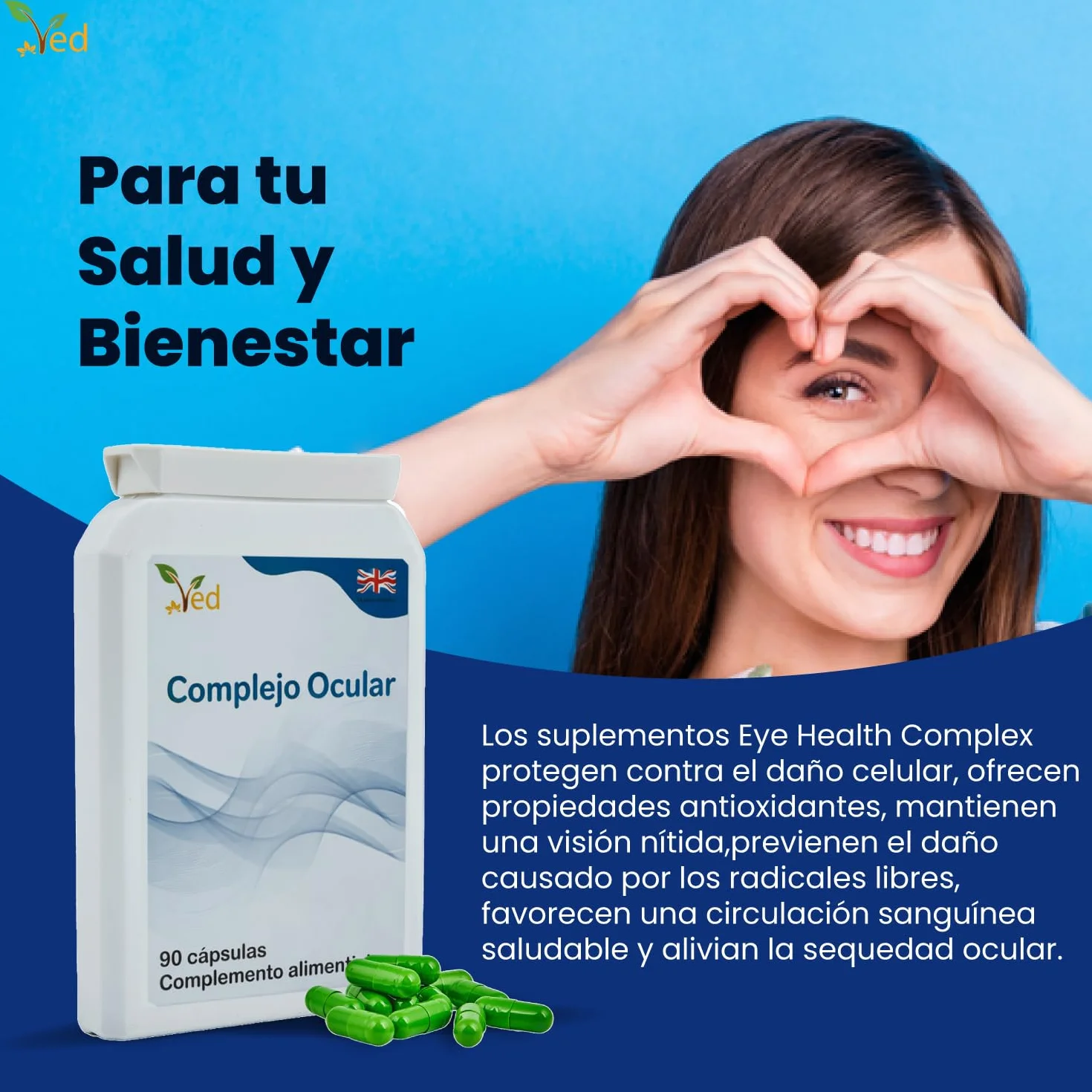 VED Eye Complex 90 capsule vegane con Luteina, Zeaxantina e antiossidanti