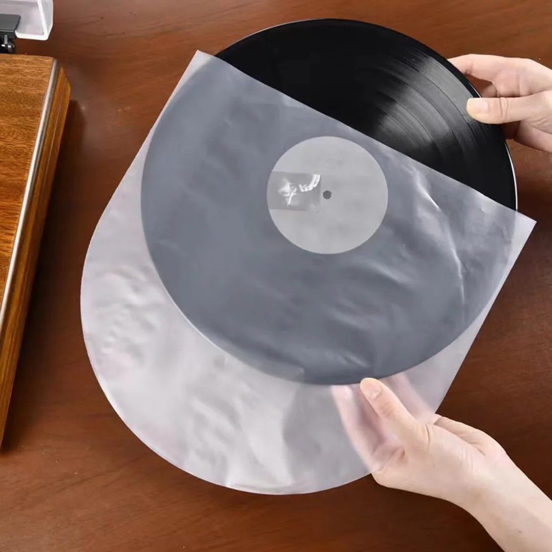 100 Pezzi Buste Vinili 33 Giri, Protezione Antistatica per Dischi Vinile, Vinyl Sleeves Trasparenti, Custodie Plastiche per Vinili da 12 Pollici