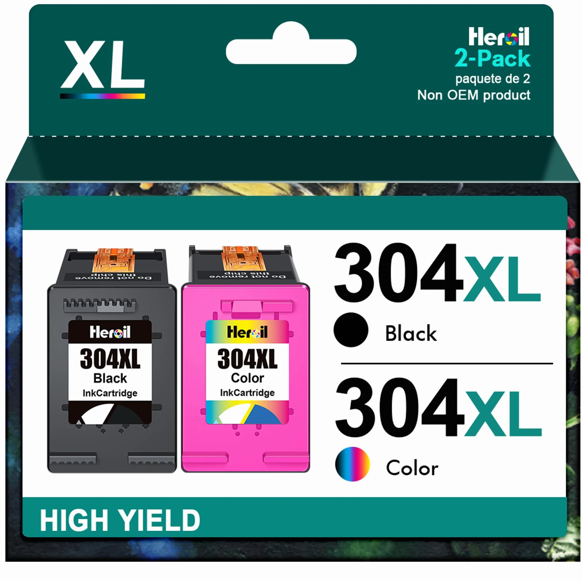304XL Nero e Colore 304 XL Cartucce d'inchiostro Rigenerato per HP 304 XL Nero e Colore per HP DeskJet 2600 2620 2630 3700 3720 3730 3750 3760 3762 3764 Envy 5000 5010 5020 5030 5032 (2-Pack)