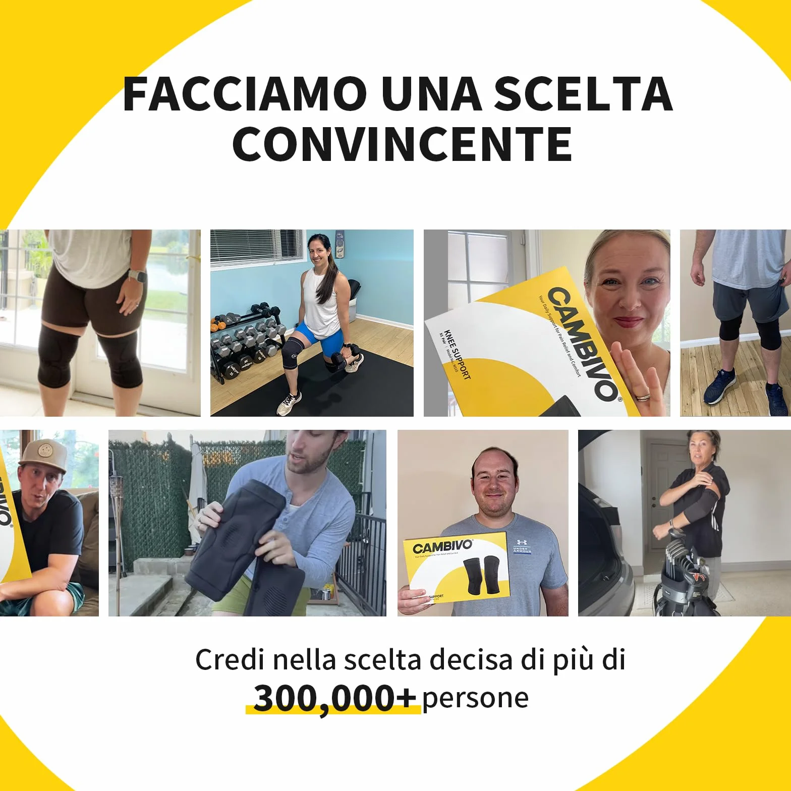 CAMBIVO 2 Pezzi Ginocchiera Ortopedica Compressione Tutore Antiscivolo Ginocchiere Elastica Legamenti Menisco Sport Corsa Gym