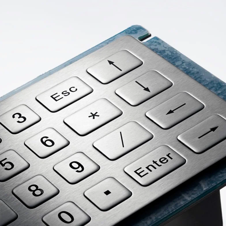 Tastierino numerico in metallo USB robusto in acciaio inossidabile impermeabile IP65 con 20 tasti D-8210(Matrix Interface,Layout 3)