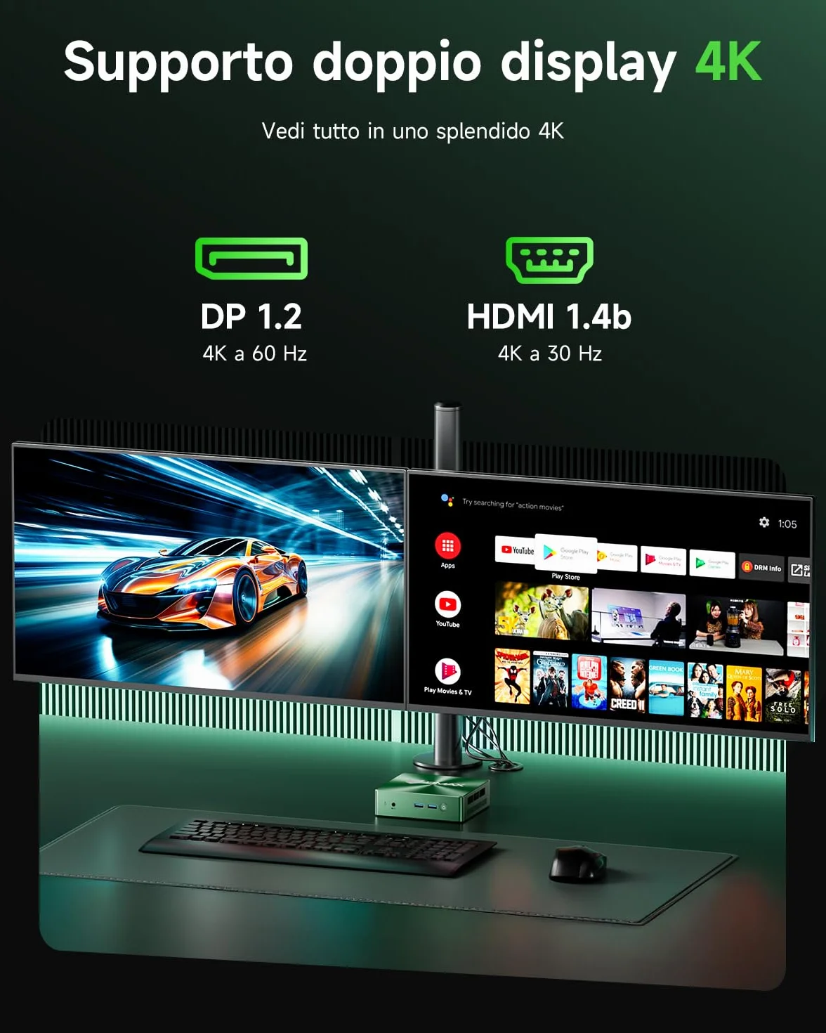 BMAX Win11 Pro Mini PC Intel Core i5-8257U 16GB DDR4 512GB NVMe SSD 4K@60Hz DP HDMI Dual Display WiFi 6 BT5.2