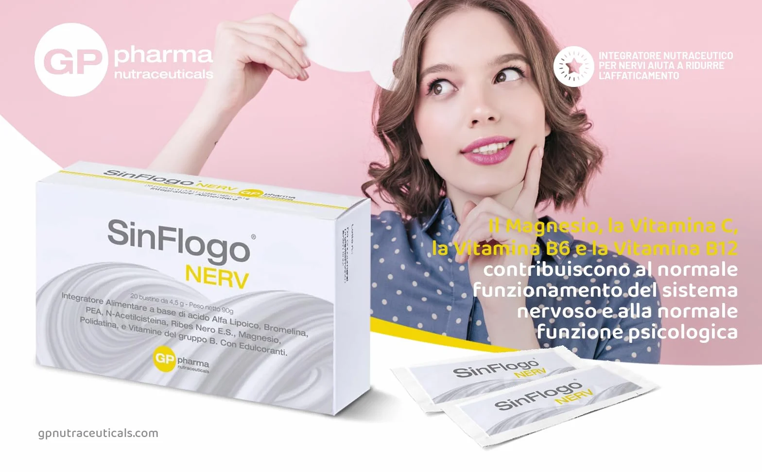 Nerv GP Nutraceuticals Integratore per Dolore Neuropatico con Acido Alfa Lipoico, PEA, Bromelina