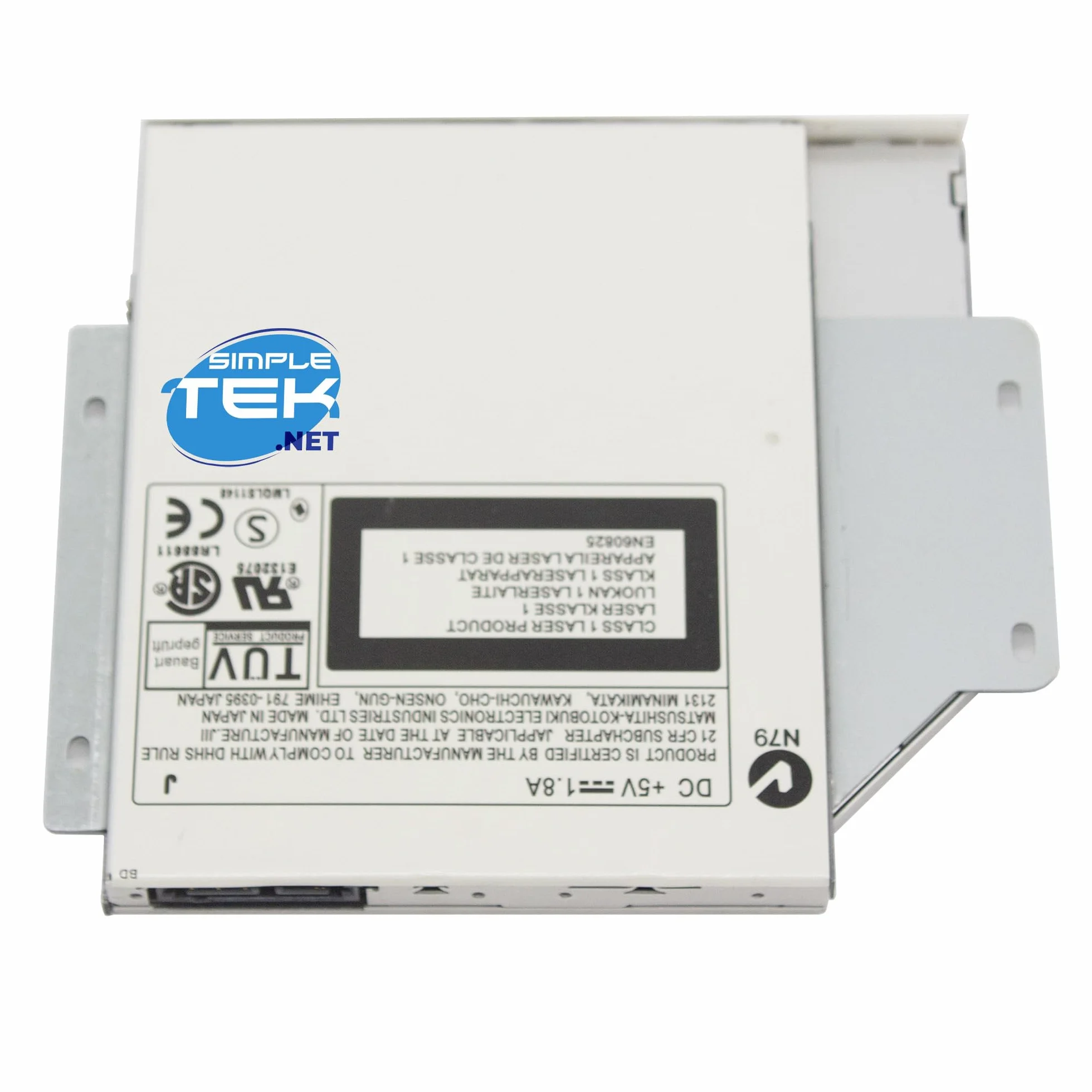 SIMPLETEK - Unità ottica interna masterizzatore Blu-ray slim 12,7 mm Serial ATA - lettore/masterizzatore BD DVD CD bianco con mascherina e staffe
