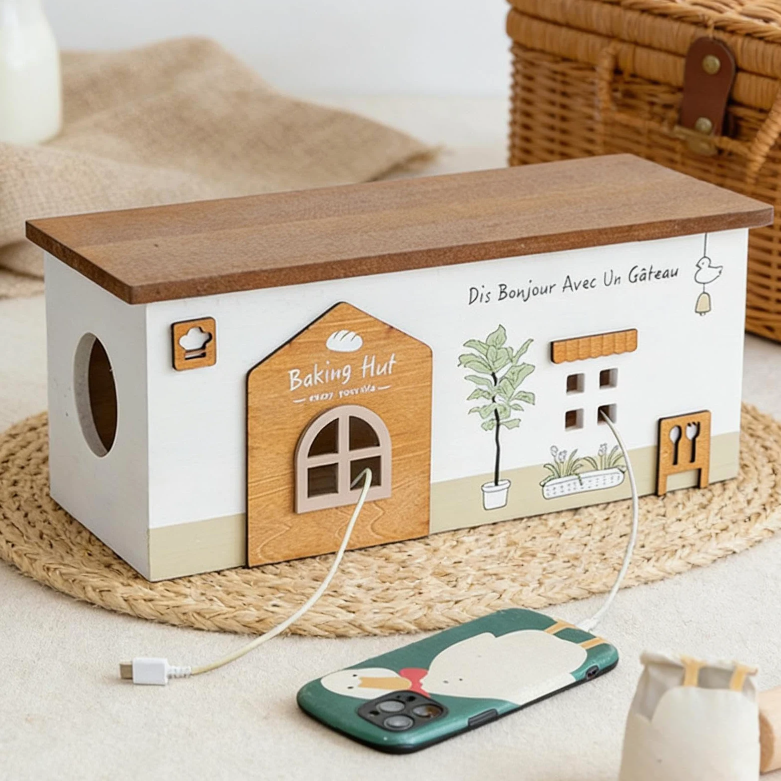Scatola organizer per cavi, facile accesso e uso conveniente, 10 x 4,5 cm, organizer per cavi, caricabatterie per telefono, uso versatile, per viaggi, scrivania, artigianato, elettronica, garage