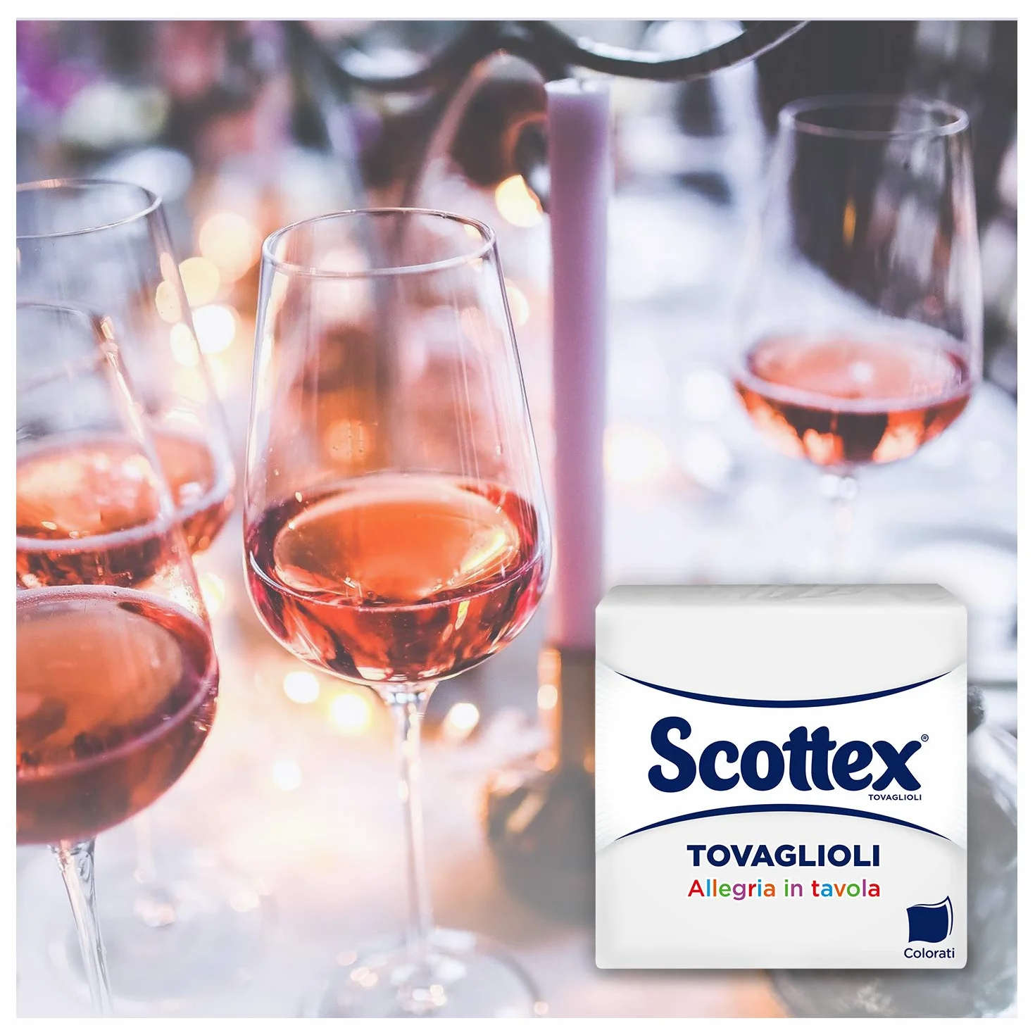 Scottex Tovaglioli Doppiovelo Morbidi Resistenti Trama Microtrapuntata Multicolore 33 Pz