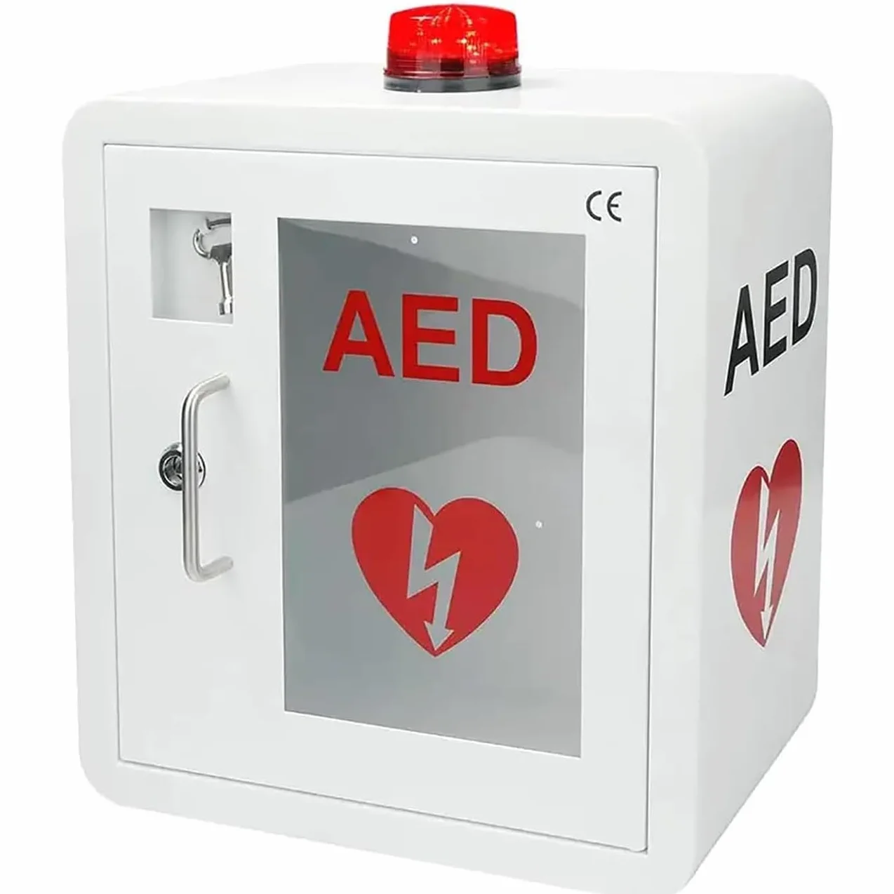 Armadio defibrillatore a parete con luce e allarme, stoccaggio di emergenza