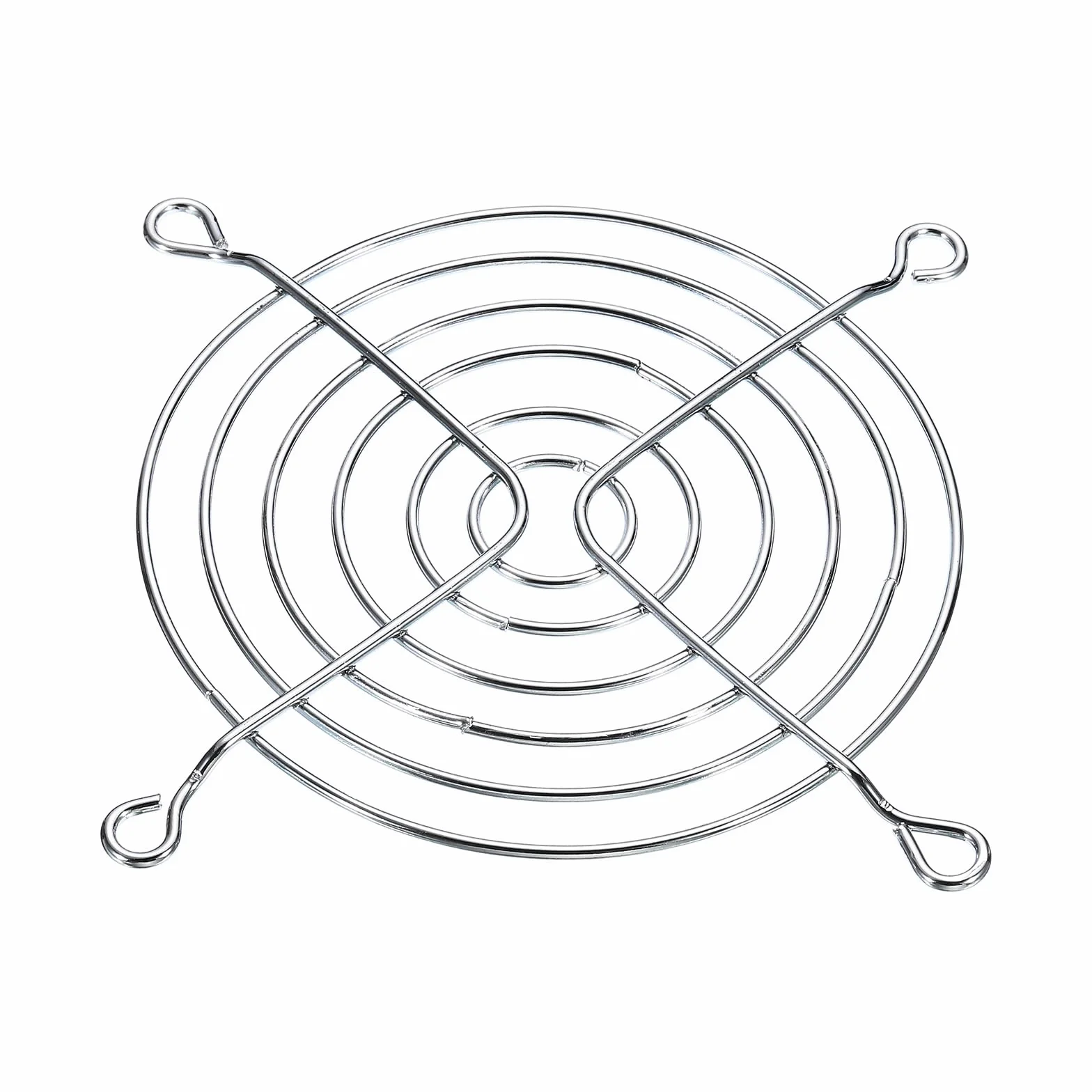 PATIKIL 92mm Ventola Dito Griglia, 8pz Metallo Griglia Protezione Protezione con Vite per Ventola Copertura Protettiva Fai-da-Te, Argento