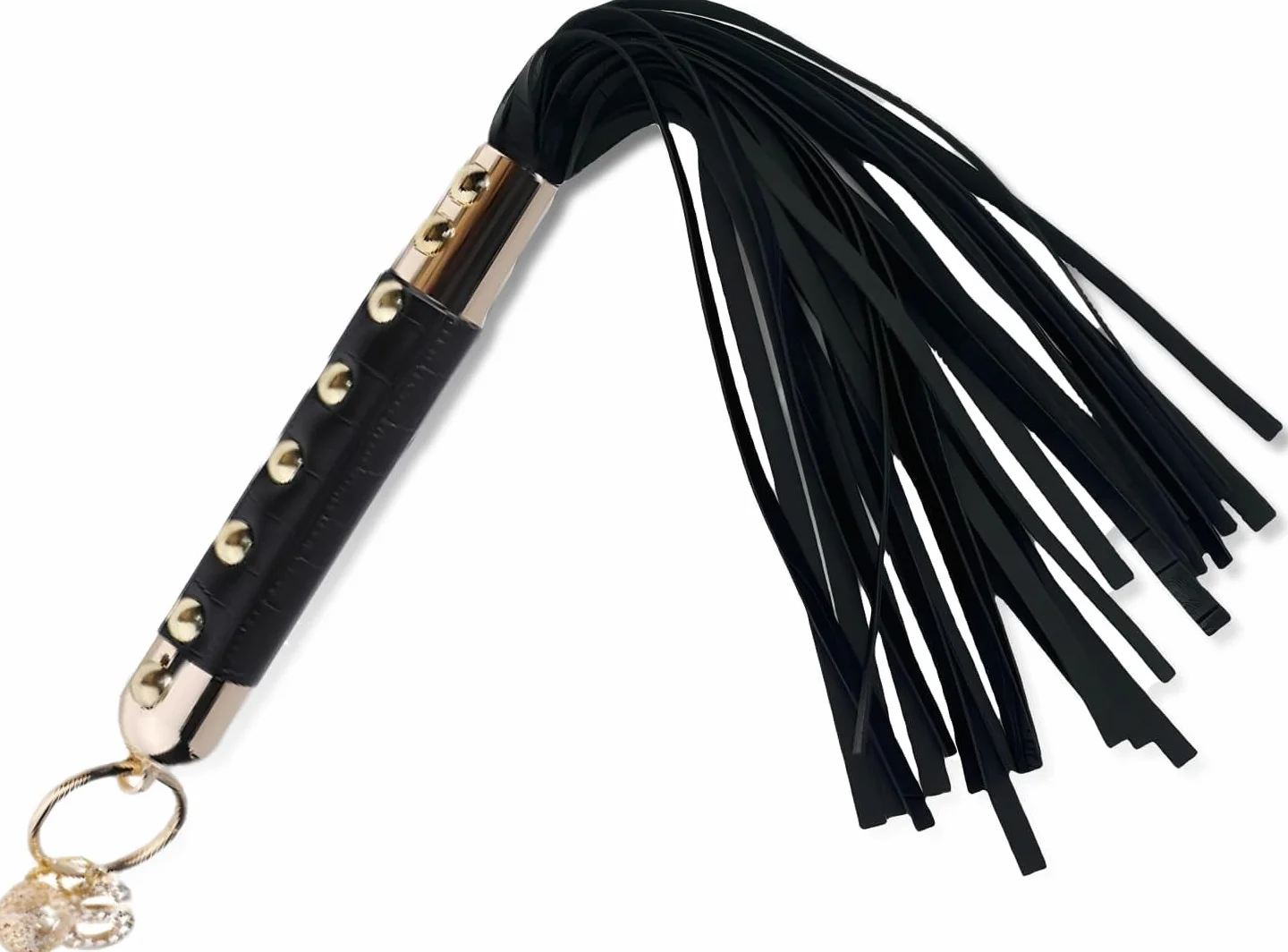 Frustino Bondage Cuoio Frusta in Pelle Nera per Giochi di Ruolo SM Coppia