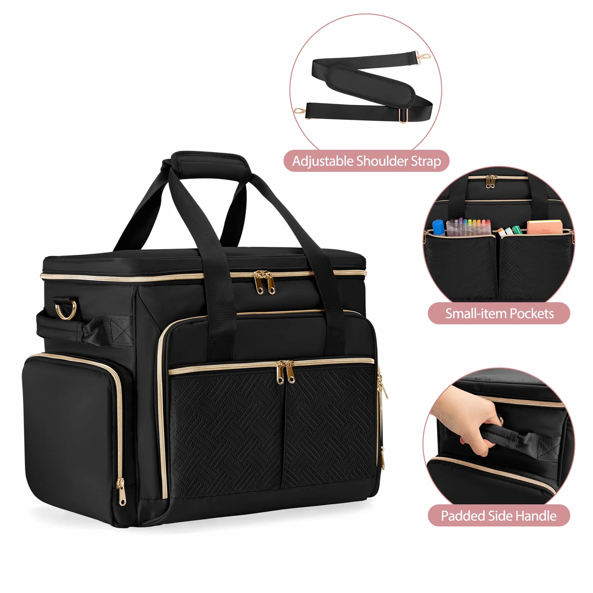 Borsa per Insegnanti con Rotelle Trolley Staccabile per Laptop 15,6" Materiale Didattico Nero
