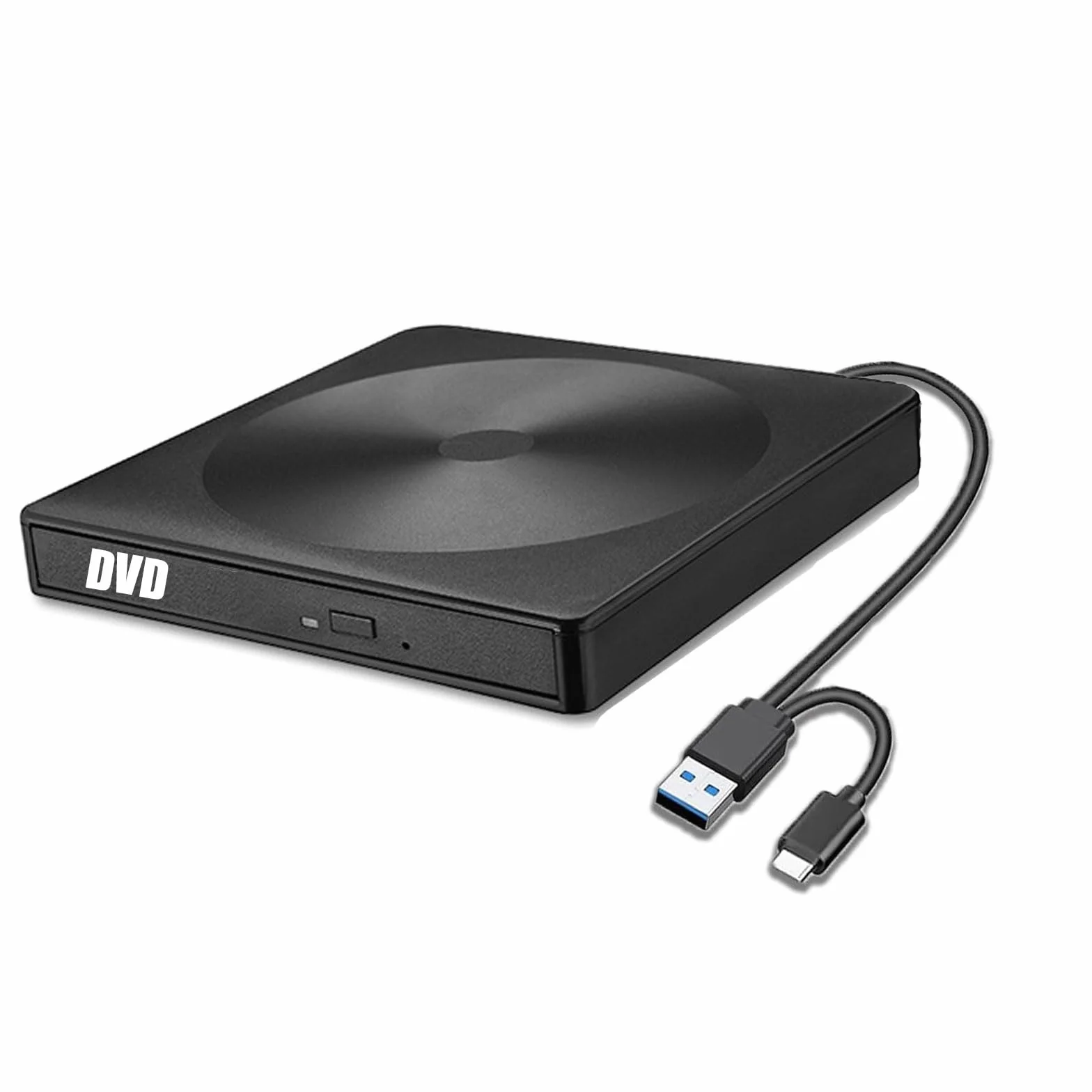 GERUI Unità DVD esterna, masterizzatore CD DVD Player USB 3.0 Type-C Writer DVD/CD +/-RW CD Drive per PC Laptop Desktop con Mac/OS//Linux/Win11/Win10/Win8/XP