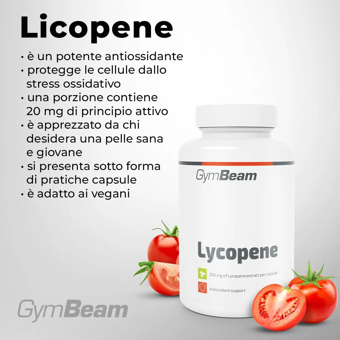 GymBeam Licopene Capsule 20mg 90 cps Integratore Alimentare Antiossidante