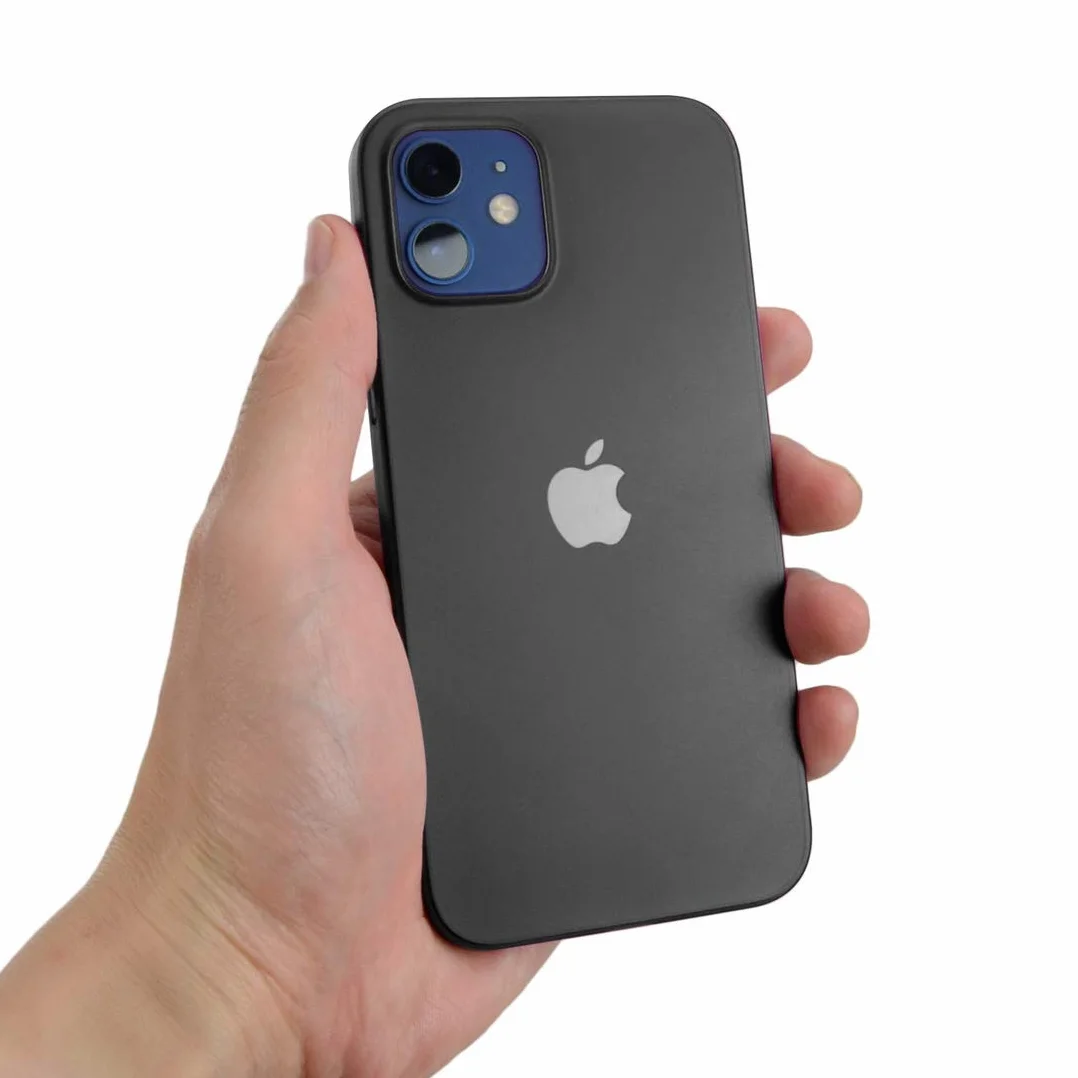 doupi UltraSlim Custodia per iPhone 12 Mini (5,4 Pollici), Satinato fine Piuma Facile Mat Semi Trasparente Cover, Bianco