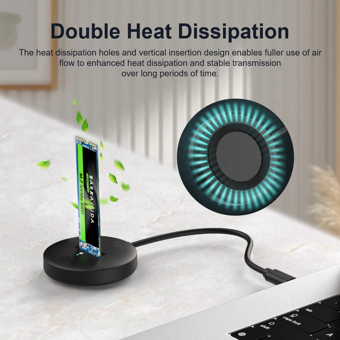 M.2 NVMe SSD Docking Station USB-C Reader USB 3.1 Gen2 10 Gbps Duplicator
