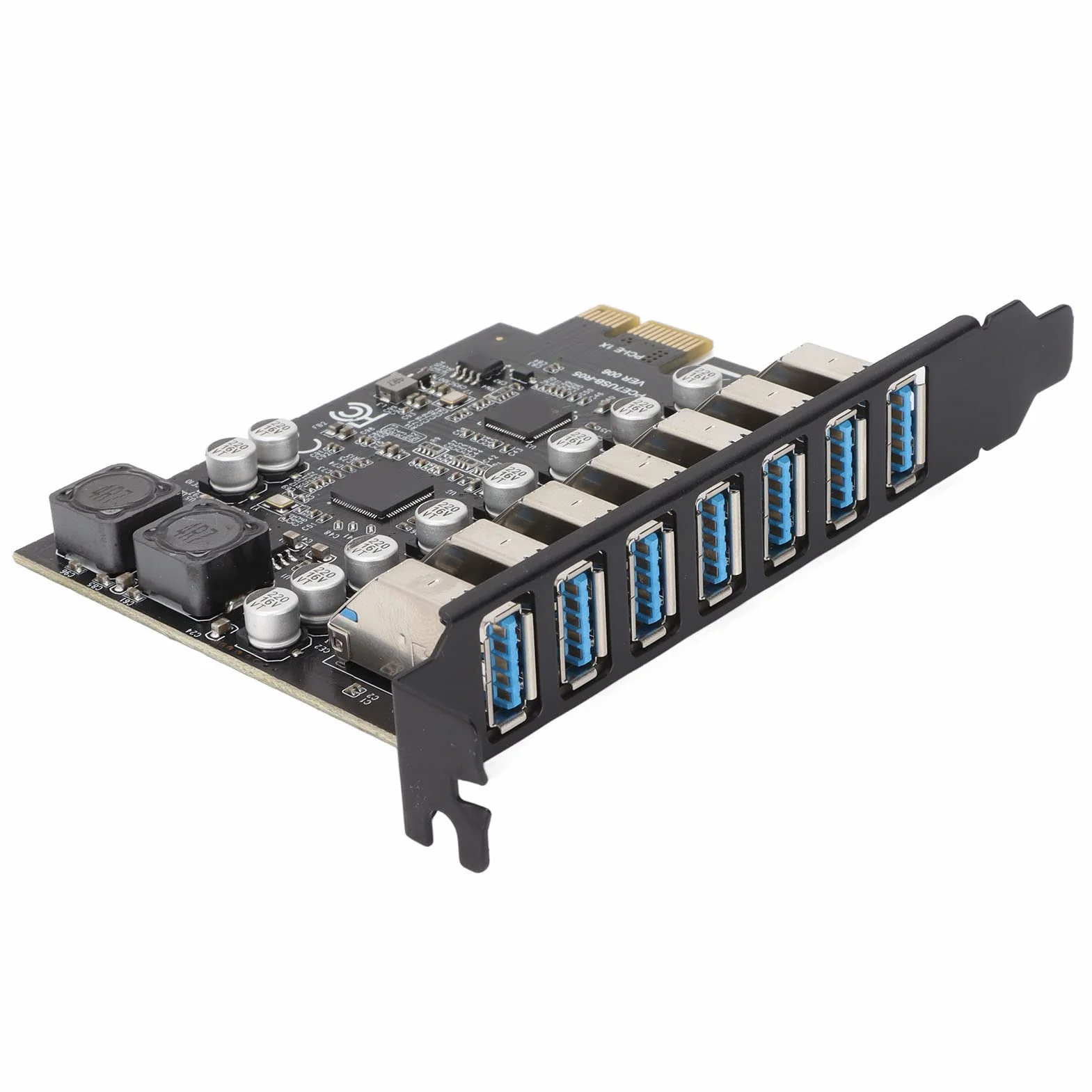 Scheda di Espansione PCIE a 7 Porte, Scheda di Espansione PCIe Ad Alta velocità da 5 Gbps a USB 3.2 per Scheda Host PC Desktop, Supporto per 11/10/8/7/XP e Linux