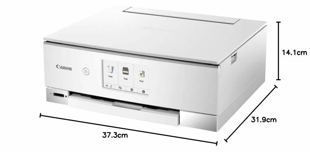 Canon PIXMA TS8351 multifunzione a getto d'inchiostro (stampa, scansione, copia, schermo touchscreen da 10,8 cm, WLAN, Wi-Fi, Print App, 4800 x 1200 Dpi). Colore: bianco.