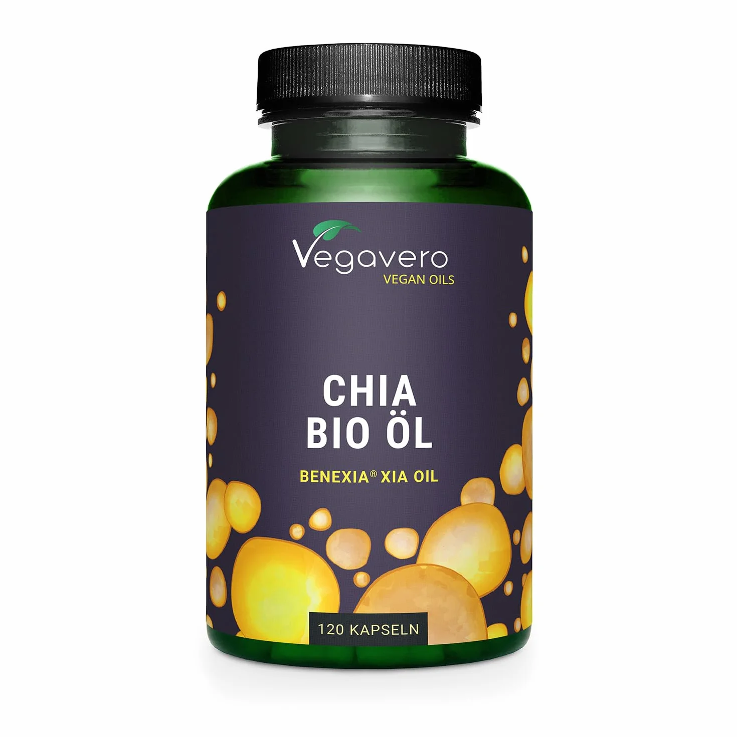 Omega 3 6 9 Vegavero® 1400 mg Olio di Semi di Chia BIO VEGAN Spremuto a Freddo Acidi Grassi Essenziali 120 capsule