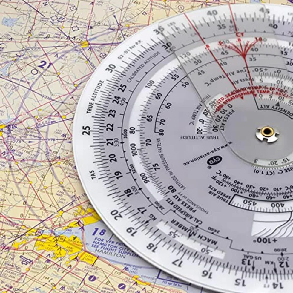MARKELL 1 Pezzo E6B-R Flight Computer Metal Aviation Plotter Regolo Calcolatore Circolare