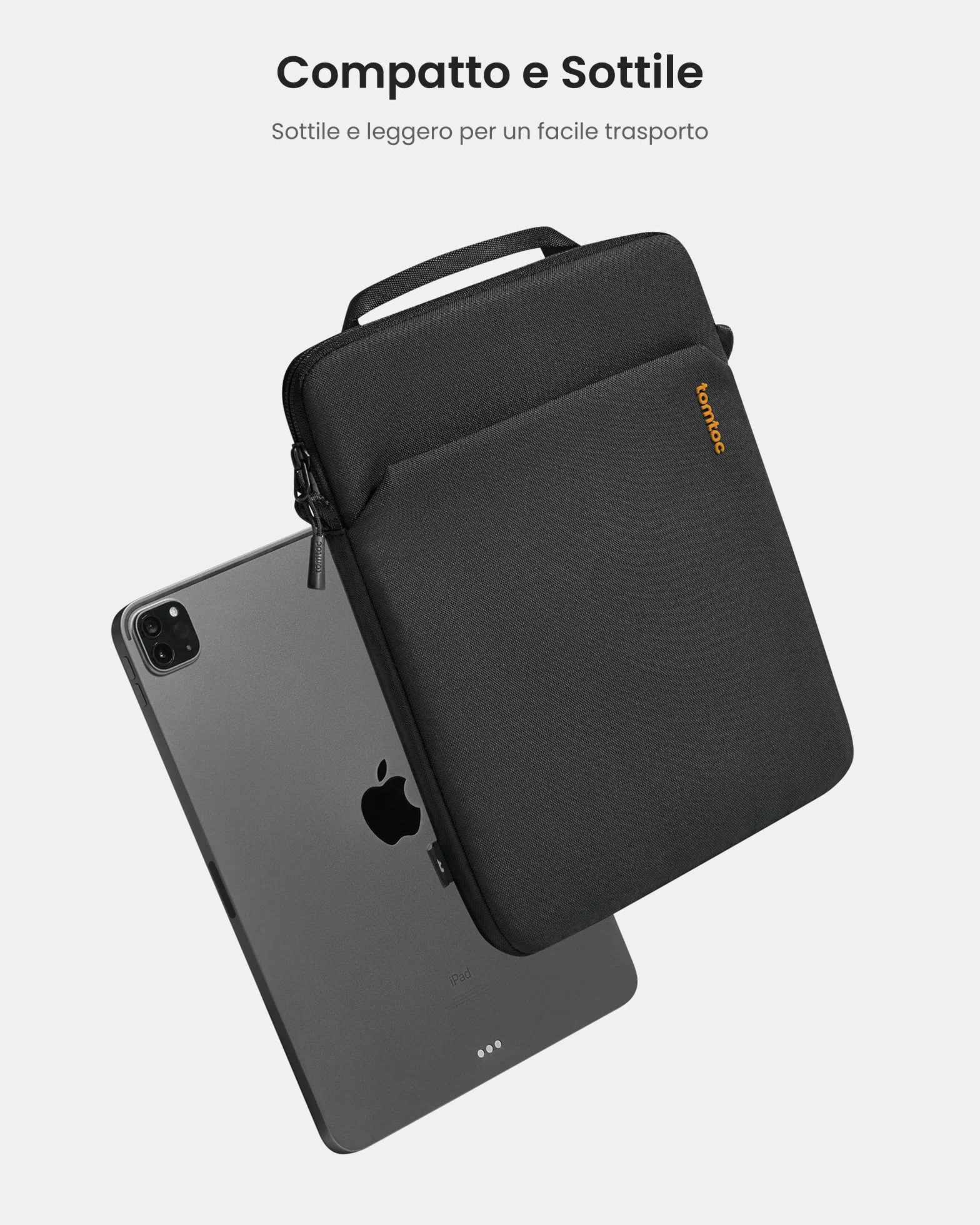 tomtoc Slim Borsa a tracolla per 13 Pollici iPad Pro M4 2024 & iPad Air M3/M2 2025-2024, 12,9'' iPad Pro 6/5/4 M2&M1, Tessuto Ecologico, Misura per iPad Pro con Magic Keyboard e Smart Keyboard Folio