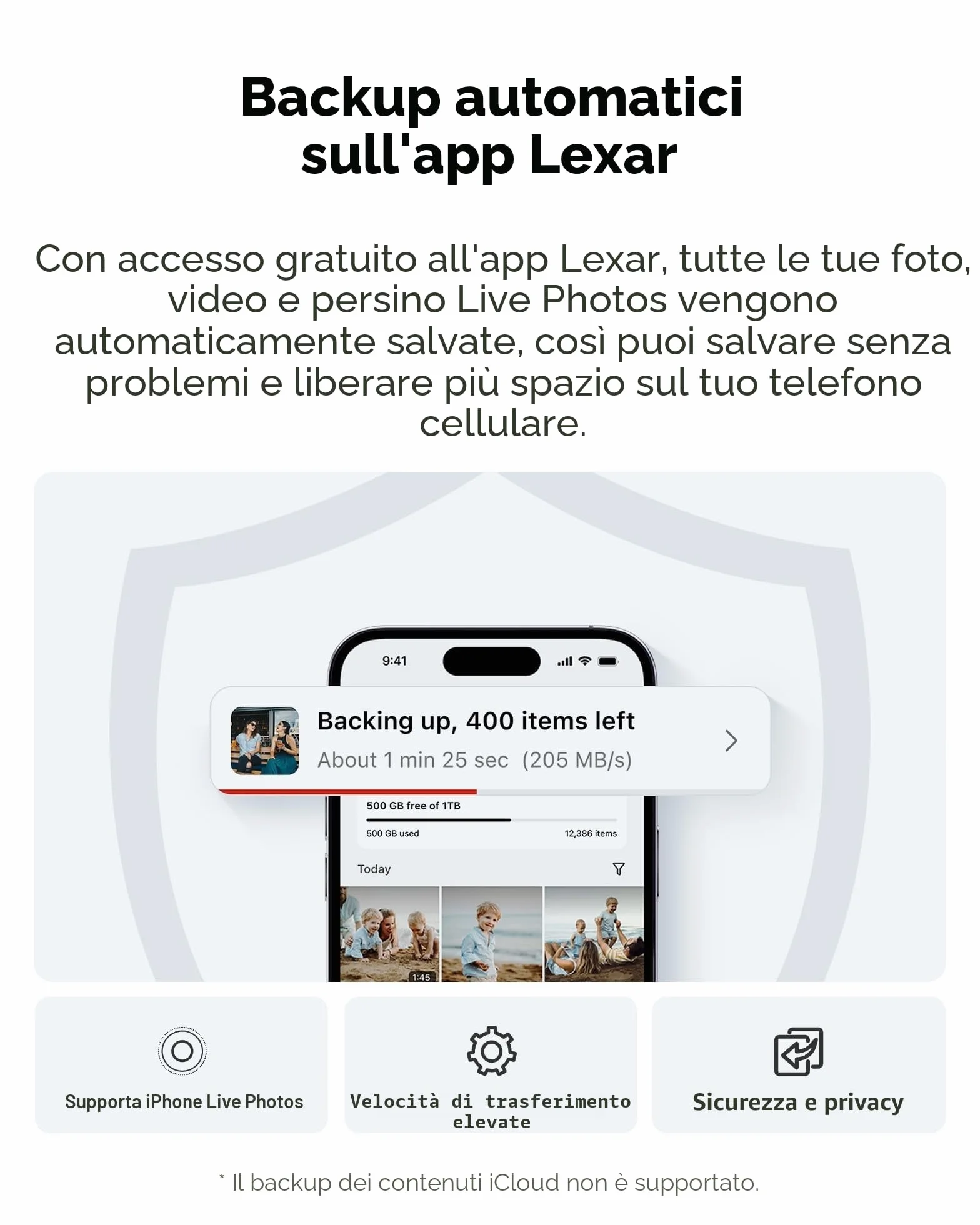 Lexar TouchLock Portatile SSD da 1TB con Autenticazione con Crittografia NFC One-Touch, Unità a Stato Solido Esterne USB 3.2 Gen2, Supporto SSD Magnetico per Telefono per iPhone 17/16, Tablet, PC