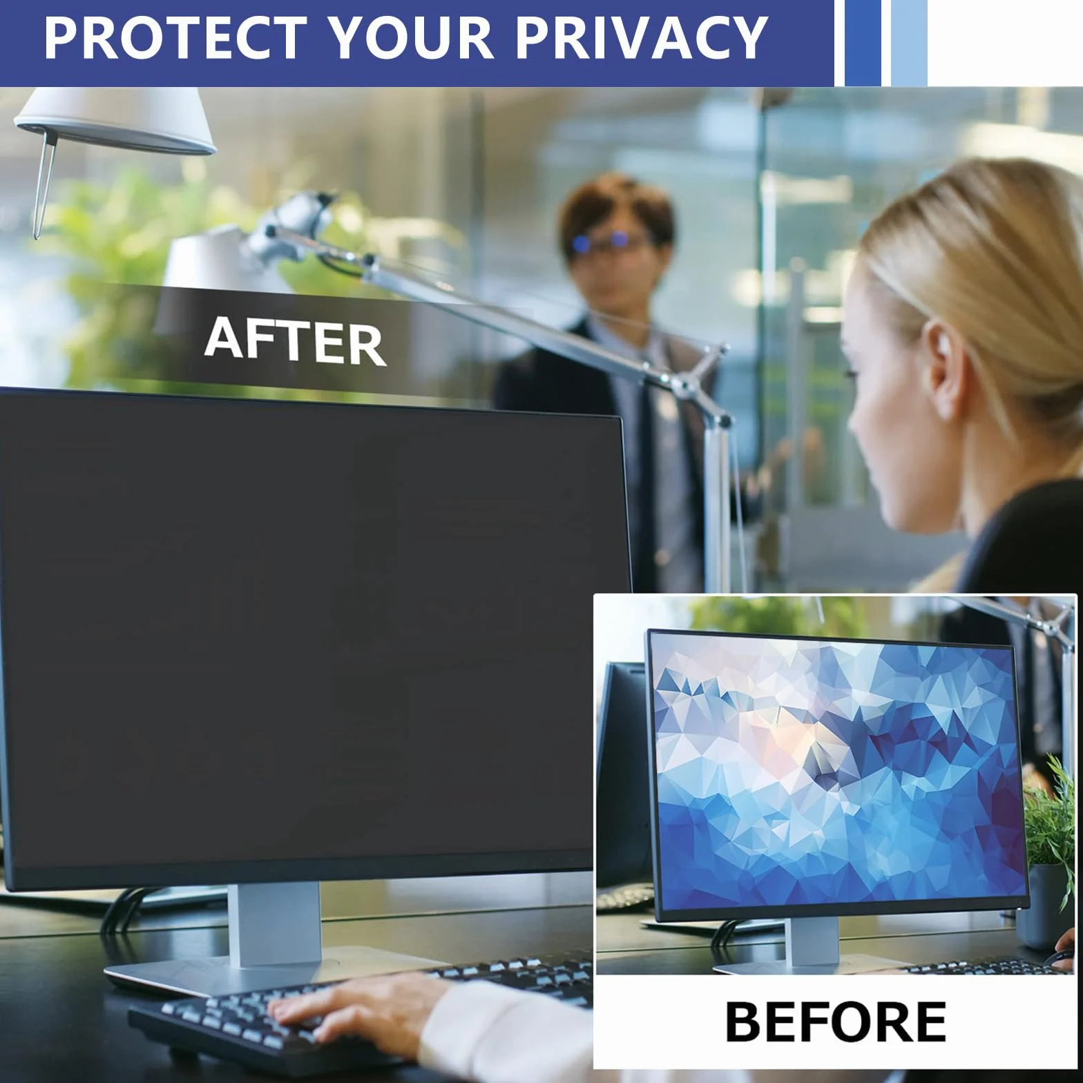 Filtro Schermo Privacy da 28 Pollici, Protezione per Schermo Privacy Anti Luce Blu/Antiriflesso/Anti UV, per Computer, Pellicola Protettiva Rimovibile-28" (16:9)
