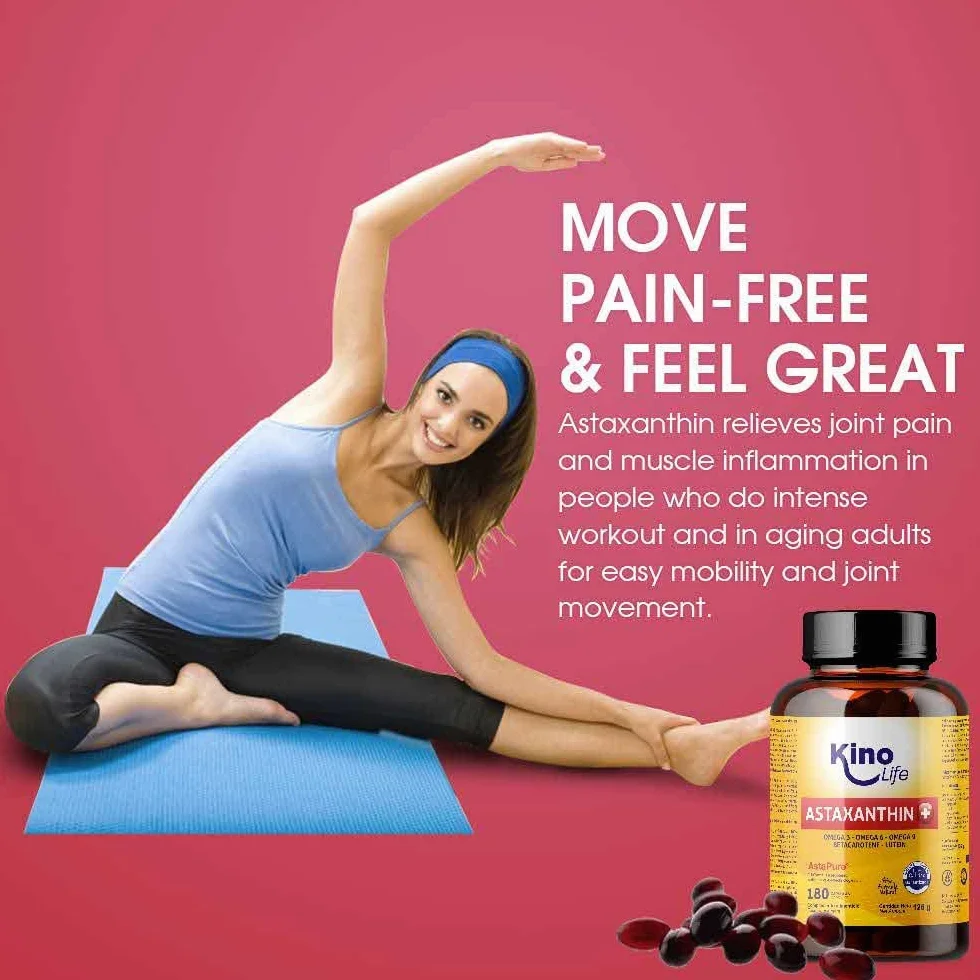 Astaxantina Plus 4mg 180 Capsule Sofgels con Luteina Omega 369 Beta-carotene AstaPure Antiossidante Naturale