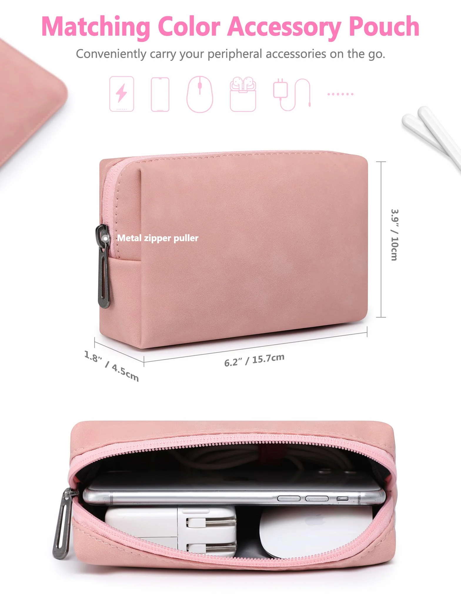 HYZUO 13 Pollici Custodia Borsa PC Portatile per MacBook Pro 13 M2 M1 2026-2016, 13" MacBook Neo 2026, MacBook Air 13 M5 M4 M3 M2 M1 2026-2018, 13" iPad Pro/Air, Surface Pro, XPS 13, Rosa