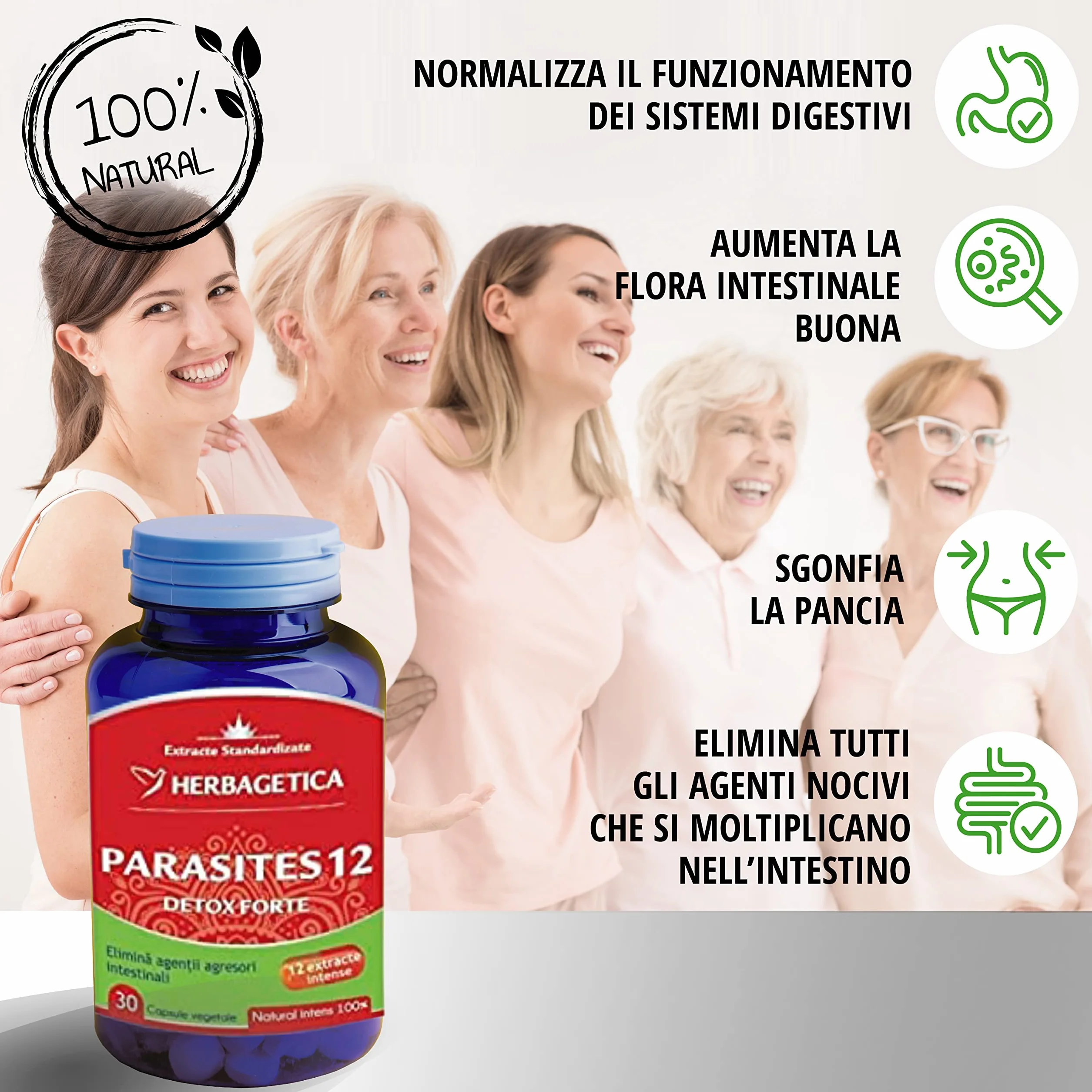 DETOX FORTE PULIZIA COMPLETA DELL'INTESTINO SGONFIA PANCIA FLORA SANA TRANSITO ELIMINA STIPSI 2025-2026
