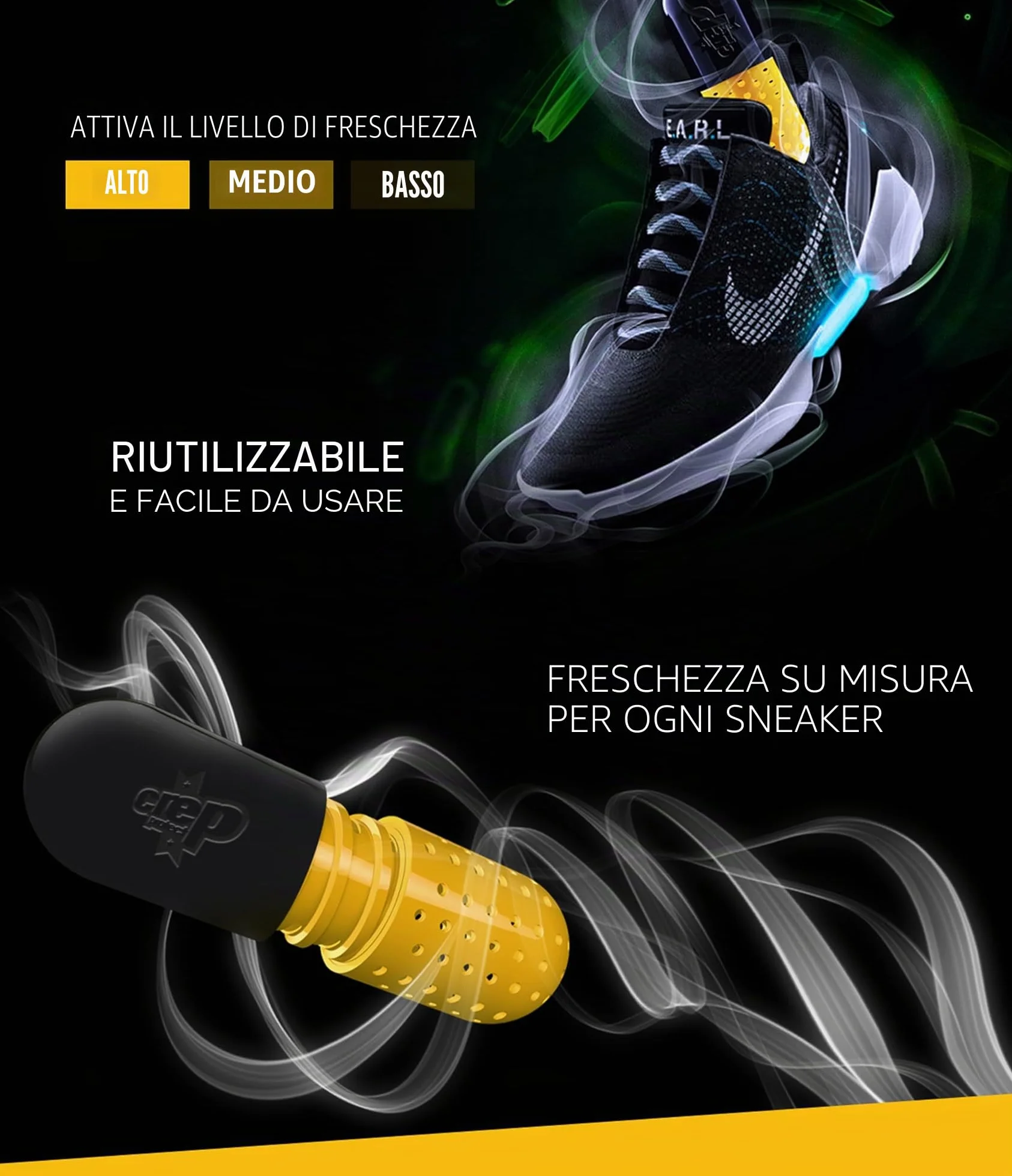 Crep Protect Pillola rinfrescante Deodorante per scarpe profumo cotone fresco confezione da 2